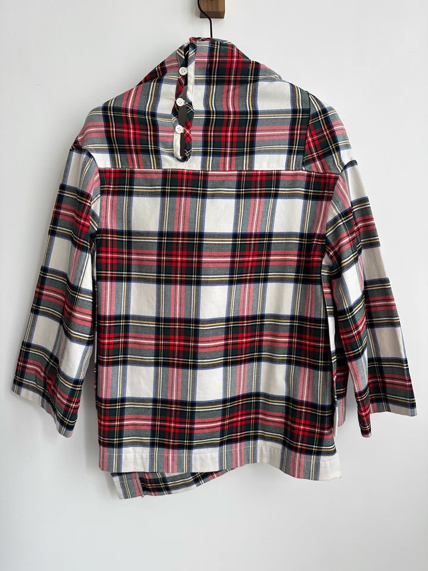 Comme des Garcons CDG Tricot Plaid Bow Top, Cute Irregular Babydoll Shirt Ｑ24 Size S / US 4 / IT 40 - 2 Thumbnail