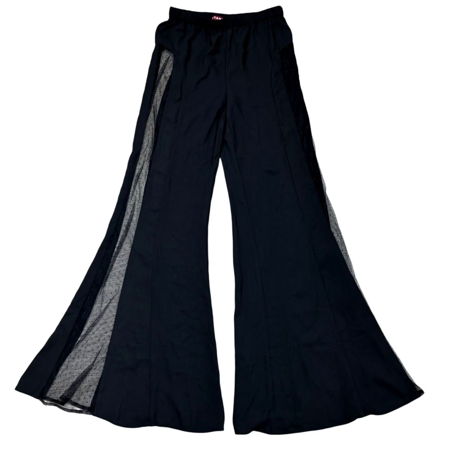 Staud STAUD Very Rare Lace Panel Flare Resort Lounge Pants Women’s 4 Black Palazzo Regular Womens 4 Size 27" / US 4 / IT 40 - 2 Thumbnail