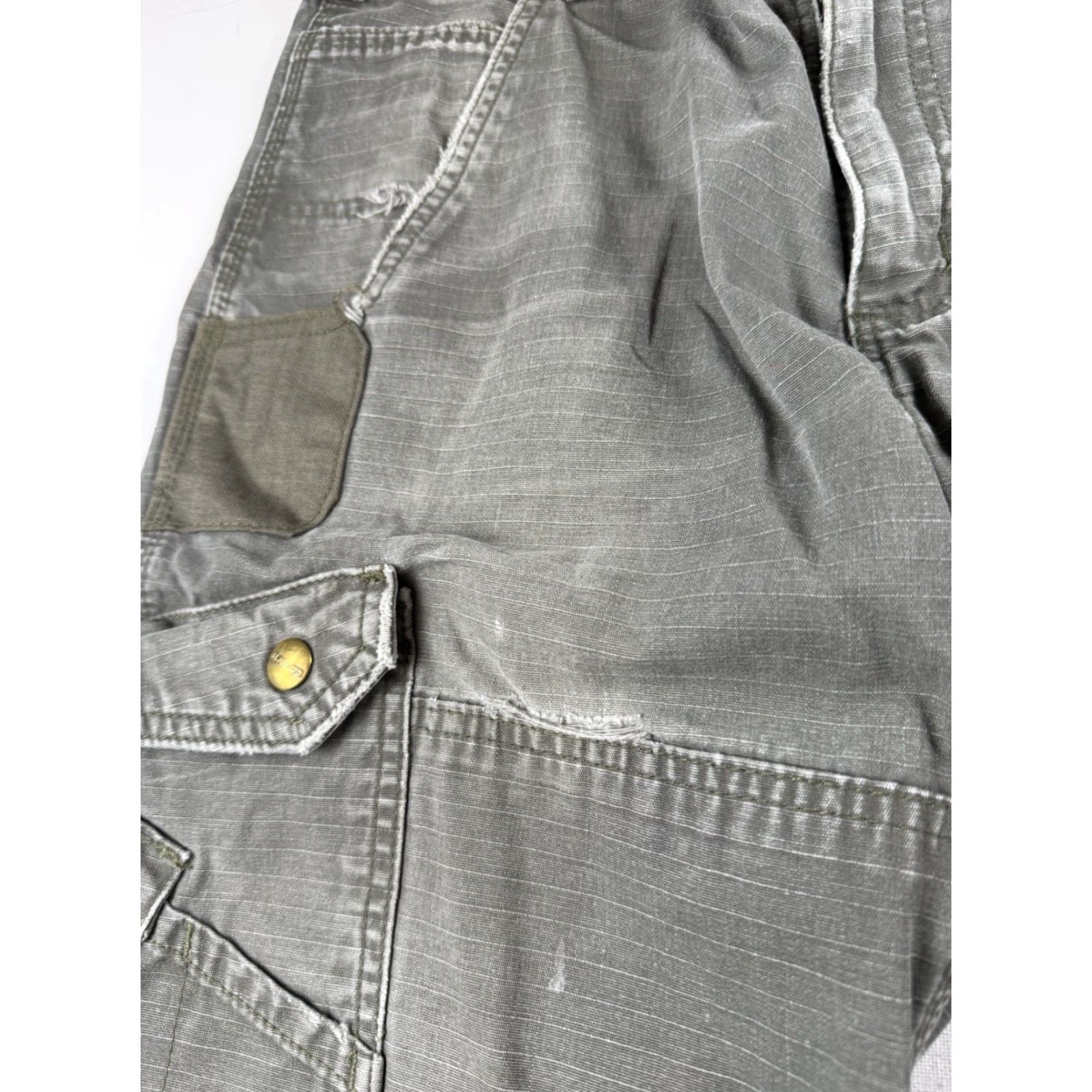 Carhartt Carhartt B342 Relaxed Fit Double Knee Pants Green Men's 32X30 Distressed Cargo Workwear Pants Size US 32 / EU 48 - 4 Thumbnail