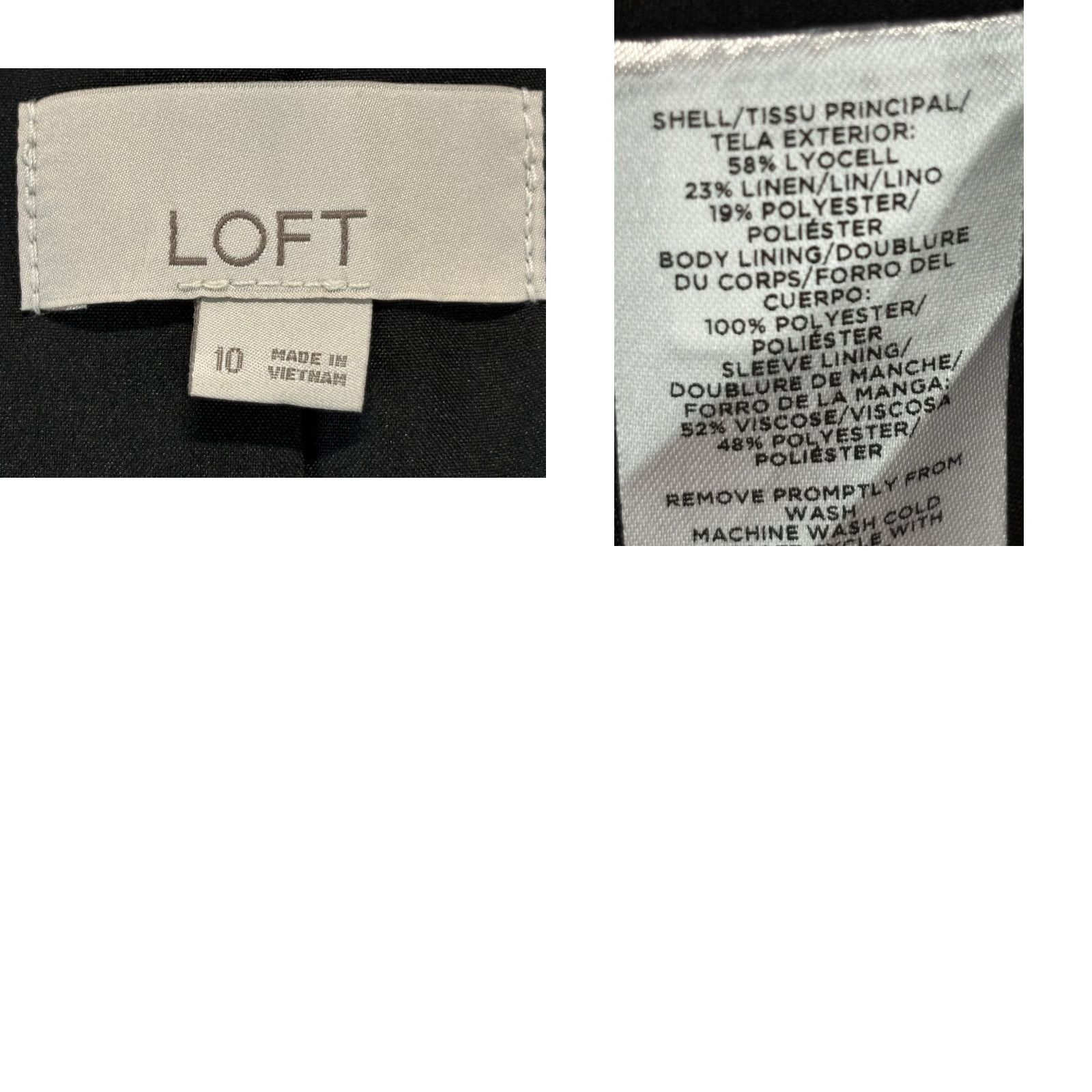 Loft VINTAGE? Wait: It's LOFT, but not vintage. So: LOFT Blazer Women Black Linen Blend Sz 10 Regular Lined Career Classic Jacket Size L / US 10 / IT 46 - 8 Thumbnail