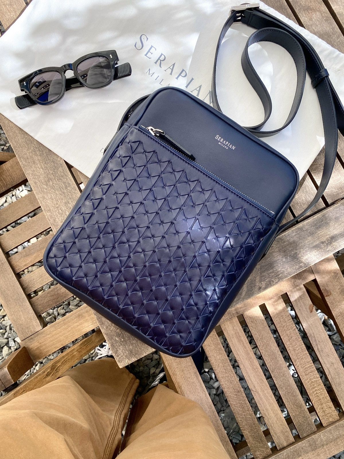 Designer × Serapian Milano Serapian Milano Messenger in Mosaico Weawing Leather Bag Size ONE SIZE - 1 Thumbnail