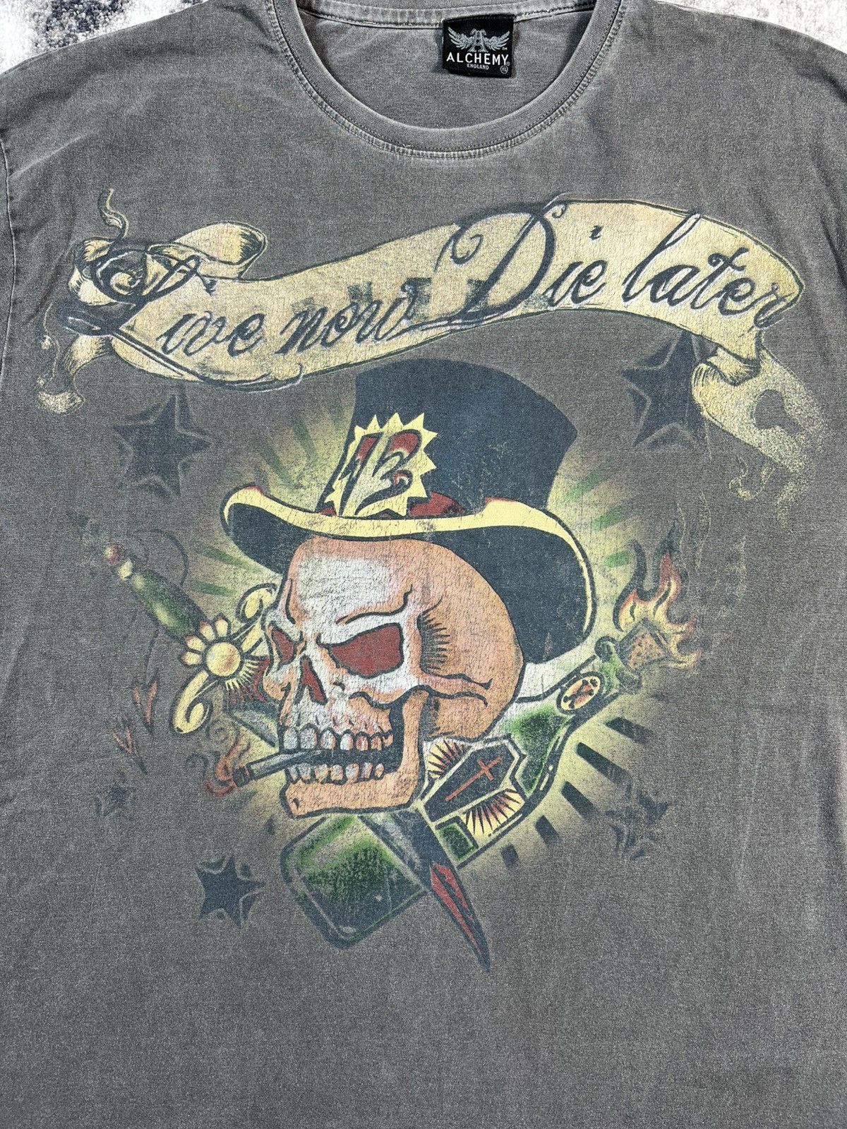 Alchemy Equipment Alchemy England Skull Graphic T Shirt Vintage Style XL Size US XL / EU 56 / 4 - 4 Thumbnail