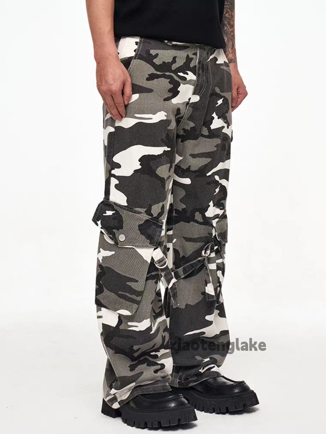 Designer Unisex outdoor utility loose baggy hiphop camo pants Size US 34 / EU 50 - 3 Thumbnail