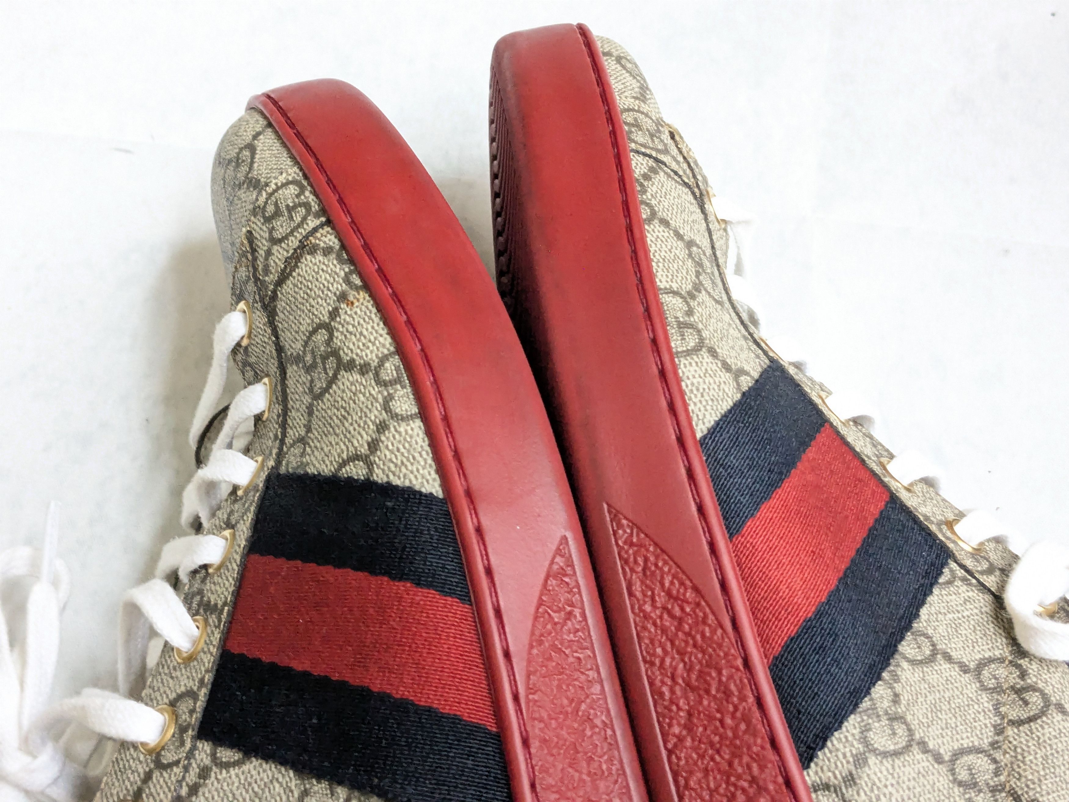 Gucci Gucci Ace Supreme Sneakers 10.5 Monogram Logo Red Size US 10.5 / EU 43-44 - 8 Thumbnail