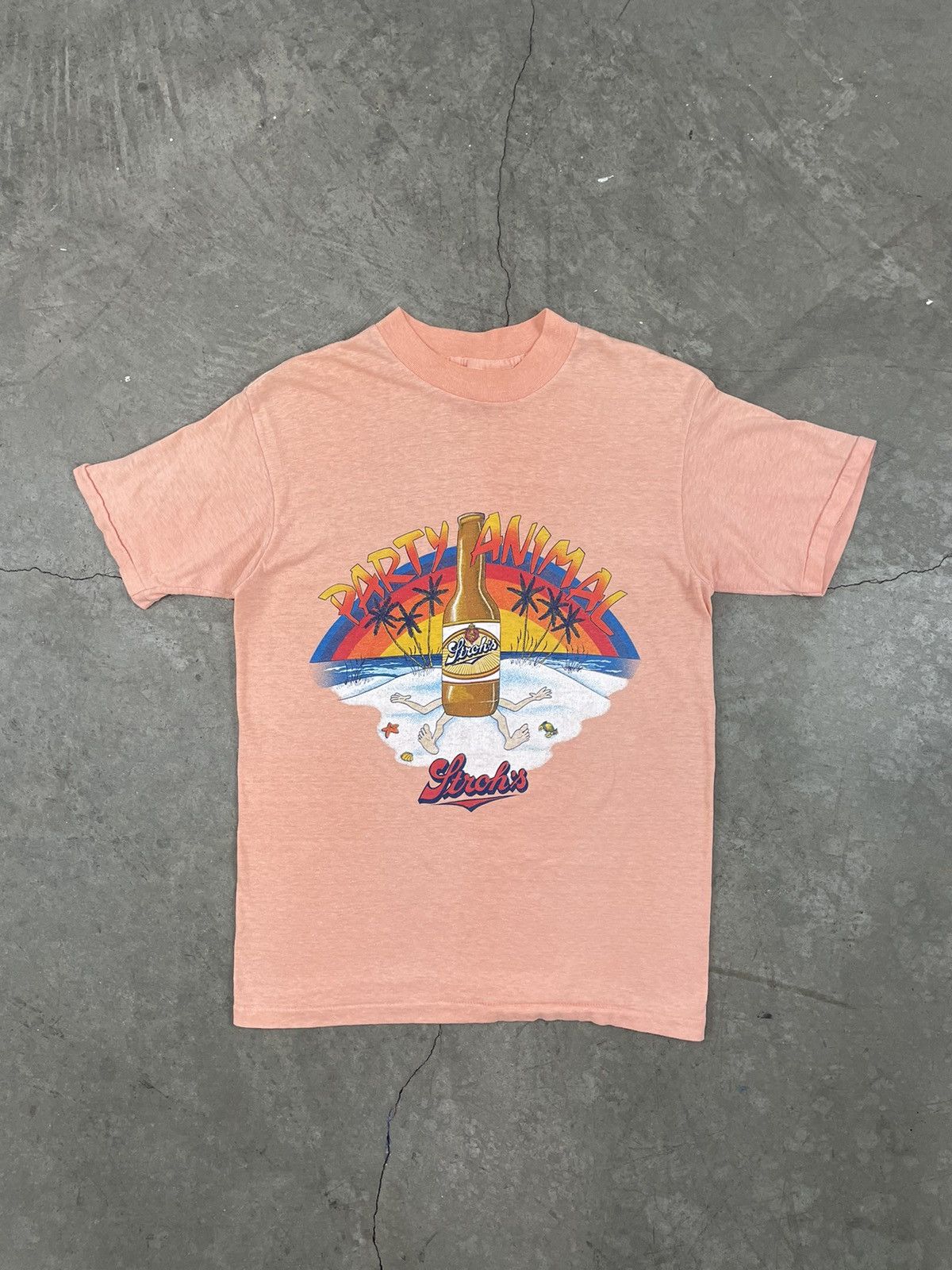 Vintage Vintage 80's Stroh's Beer Party Animal T-Shirt Size US L / EU 52-54 / 3 - 1 Thumbnail