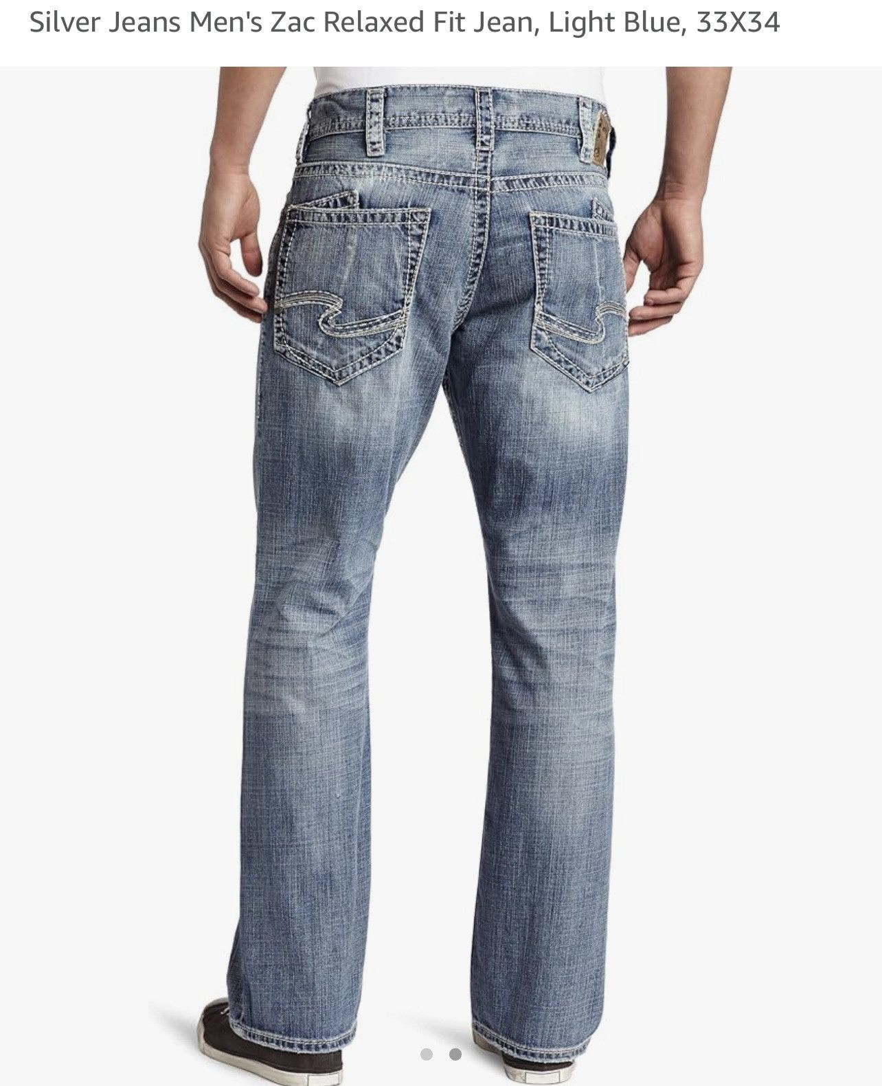 Silver Jeans Co. Men’s Silver Jeans Co Zac Relaxed Fit Jeans Size US 33 - 2 Thumbnail
