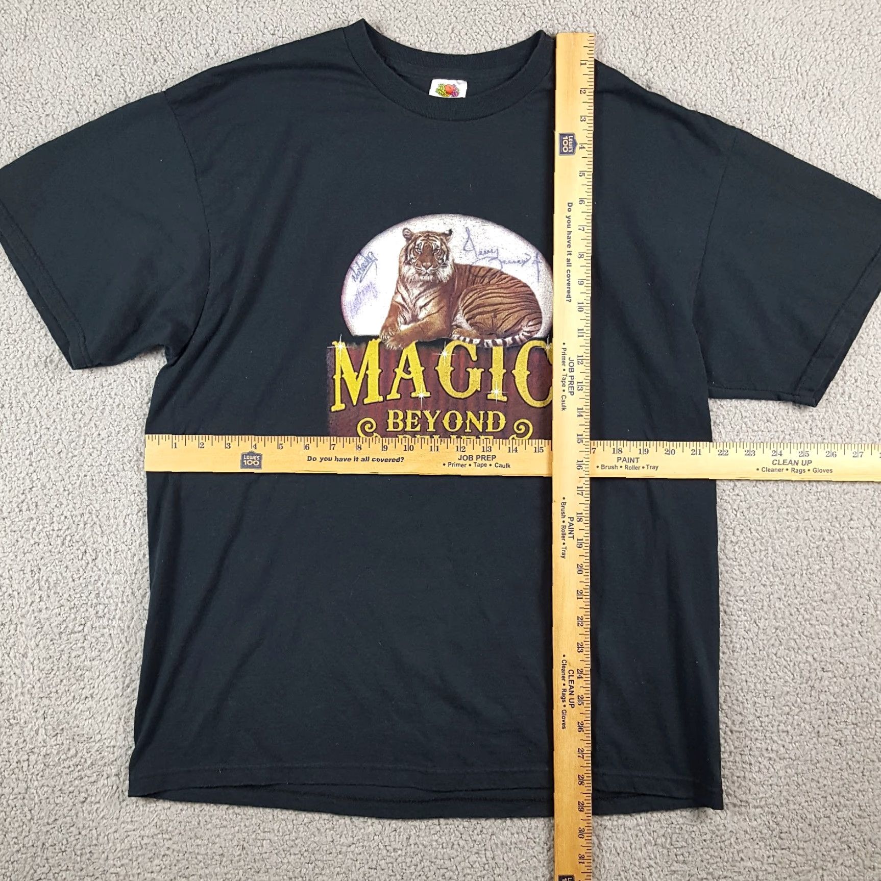 Fruit Of The Loom VINTAGE Fruit of the Loom T-Shirt Men XL Black 90s Y2K Magic Tiger Signed Retro Outdoor Size US XL / EU 56 / 4 - 7 Thumbnail