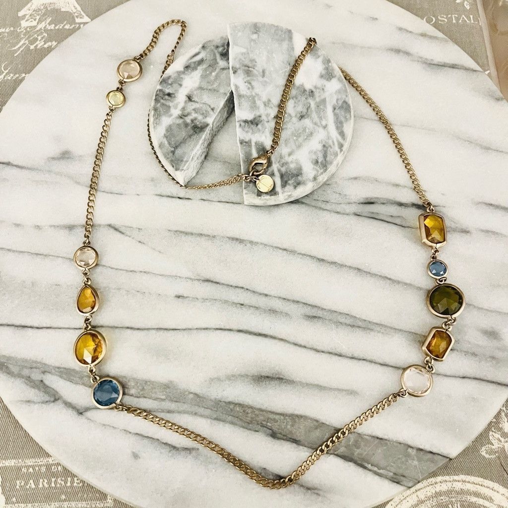 Talbots Talbots Multicolor Beaded Necklace Gold Toned Size ONE SIZE - 1 Thumbnail