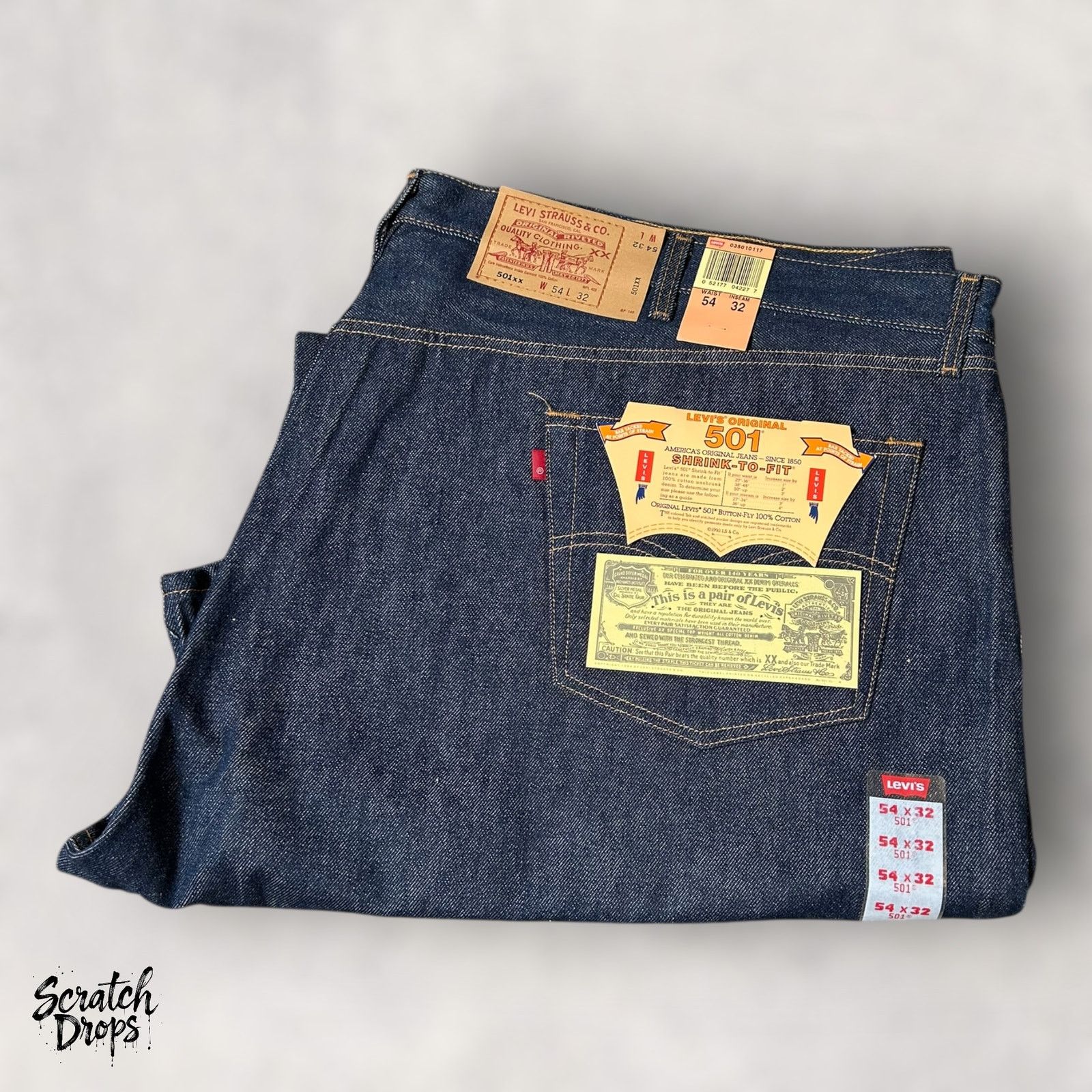 Levi's Vintage Levi's 501xx Shrink-to-Fit Jeans USA W54 L34 501
