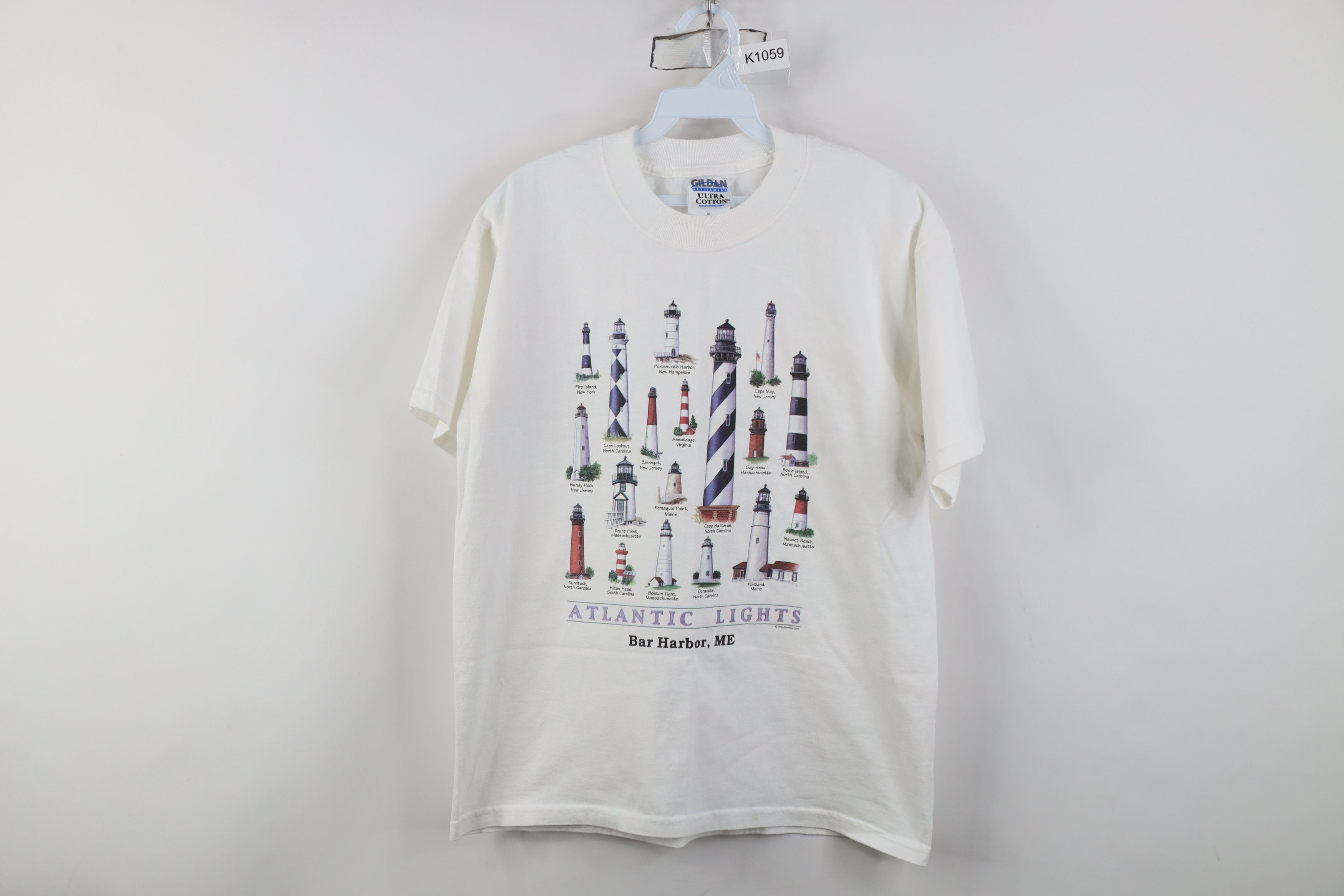 Vintage Vintage 90s Lights Bar Harbor Maine Lighthouse T-Shirt Size M / US 6-8 / IT 42-44 - 1 Thumbnail