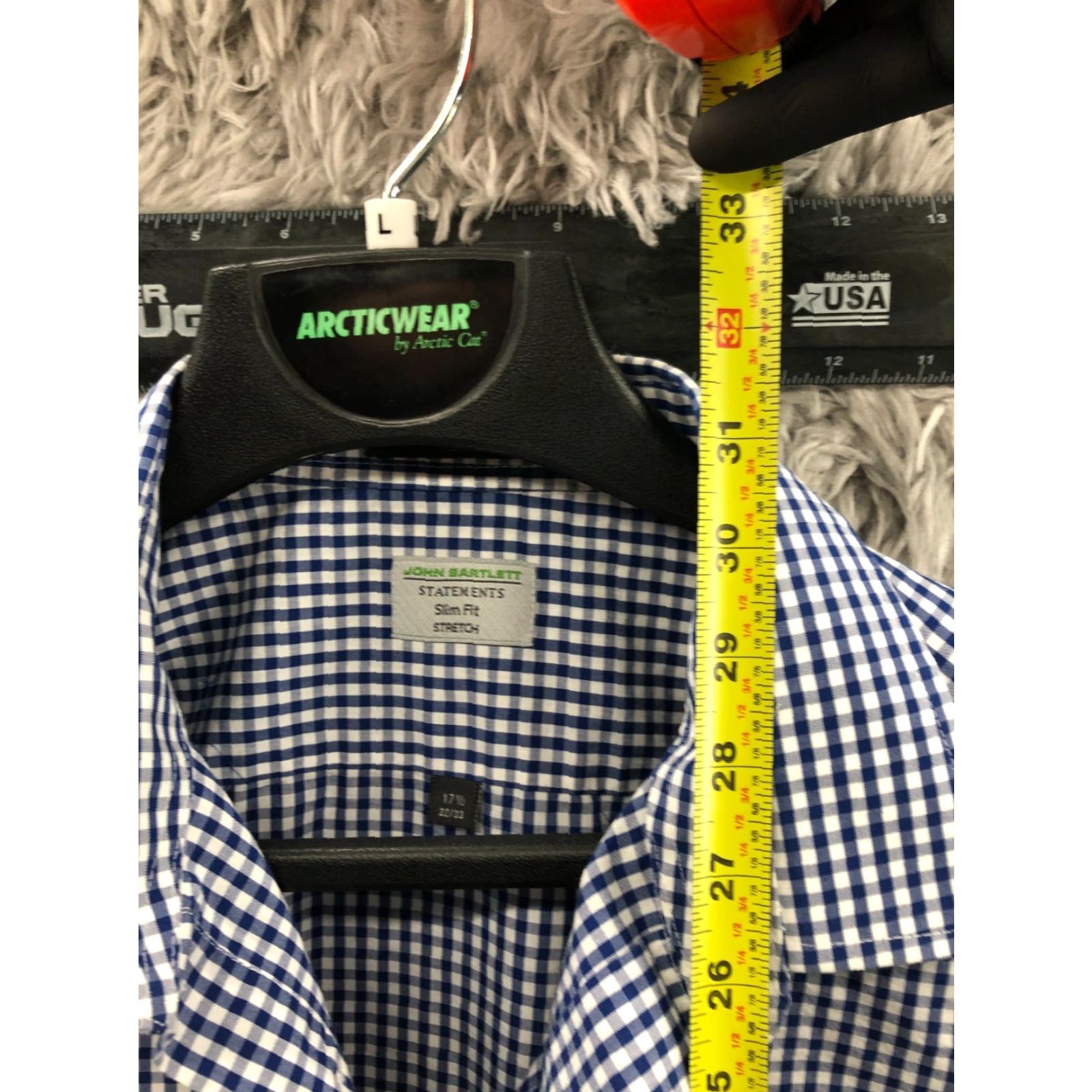 Vintage John Bartlett Statements Slim Fit Shirt Size 17.5 Mens Blue Gingham Check Shirt Slim Fit Mens 17.5 Blue Check John Bartlett Size US XXL / EU 58 / 5 - 5 Thumbnail