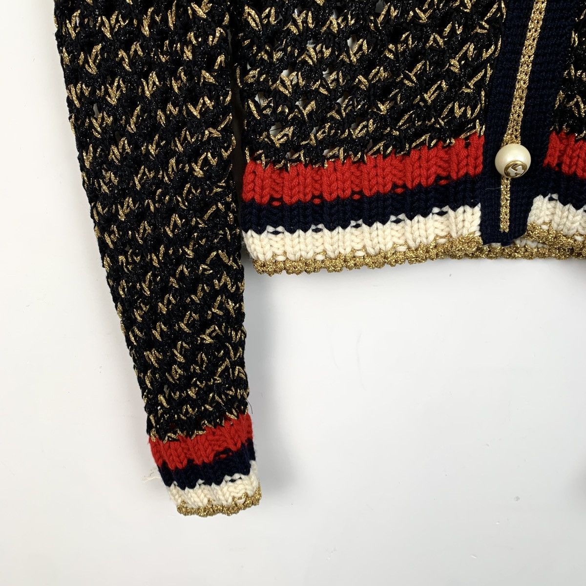 Gucci Gucci Color-block Striped Woven Knit Cardigan K26WX Size M / US 6-8 / IT 42-44 - 4 Thumbnail