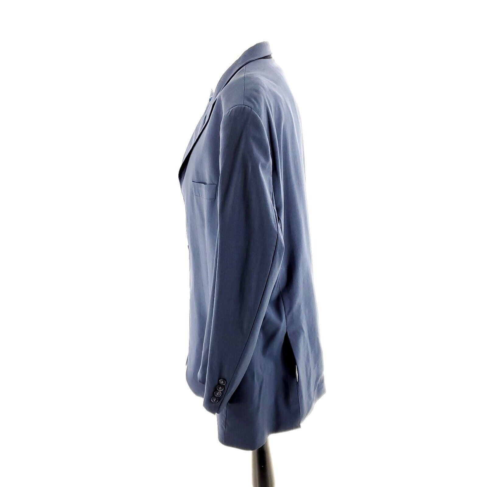 Arnold Brant DAMAGED Arnold Brant Marzotto Wool 3 Button Blazer 48L Blue Size 48L - 6 Thumbnail