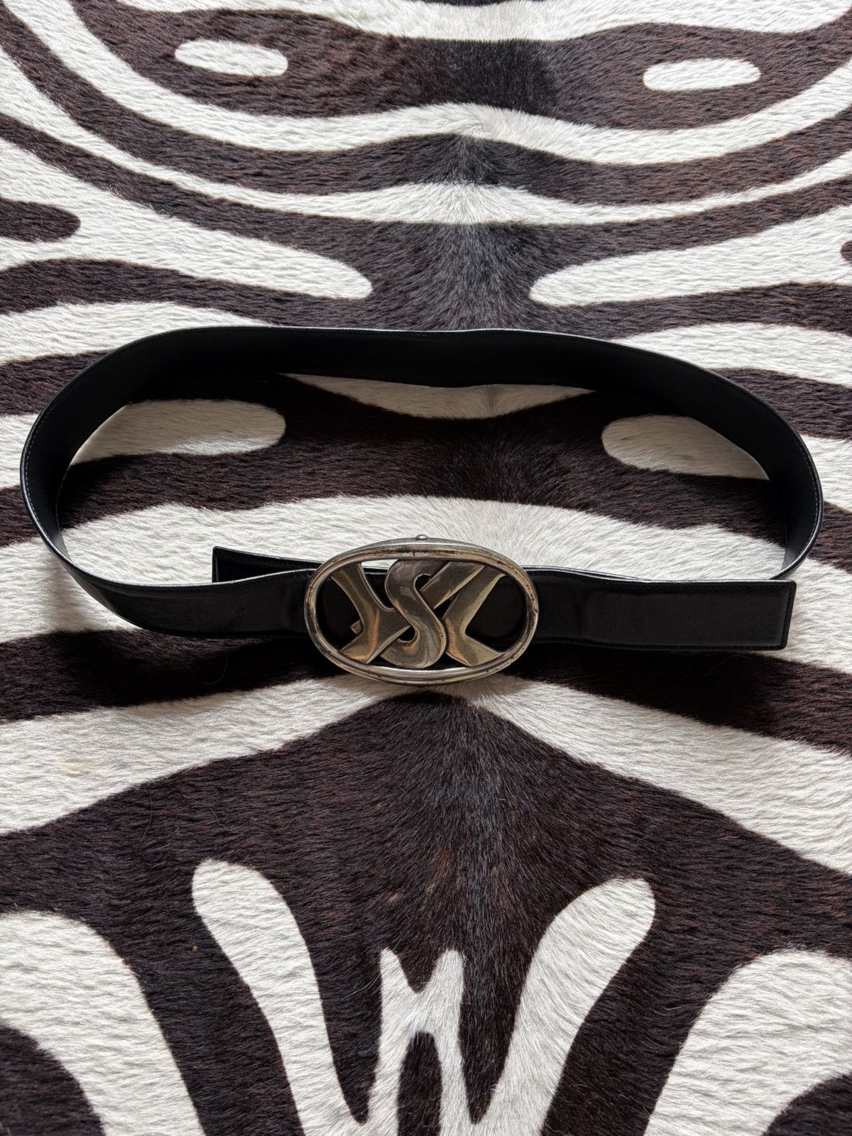 YSL Yves Saint Laurent Tom Ford era Logo Buckle Belt