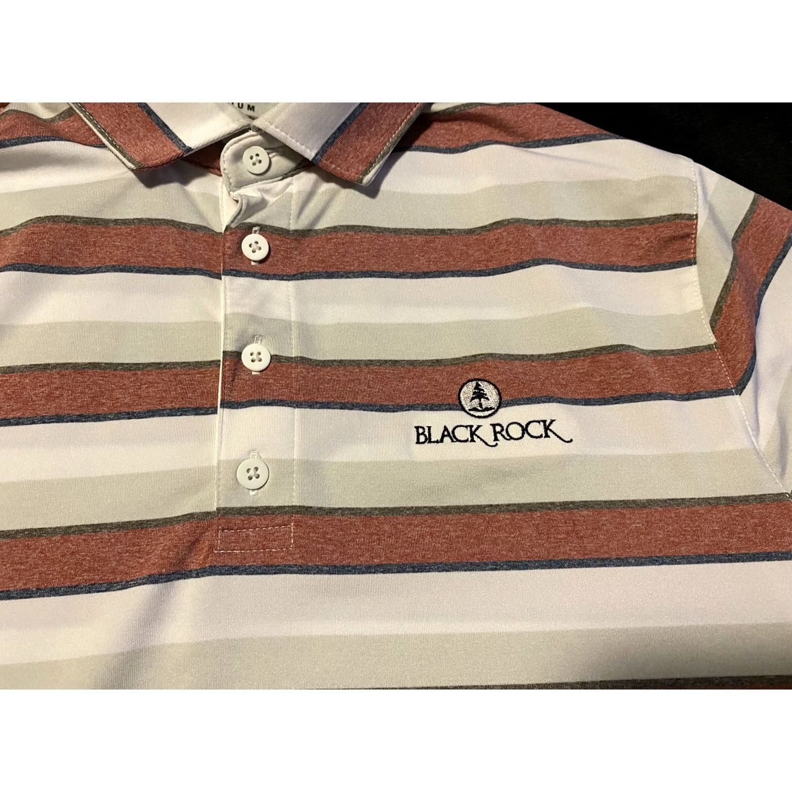 Vintage Matte Grey Polo Shirt Mens Medium “Black Rock” Striped Golf Short Sleeve Polo Short Sleeve Casual Shirt Mens Size US M / EU 48-50 / 2 - 3 Thumbnail