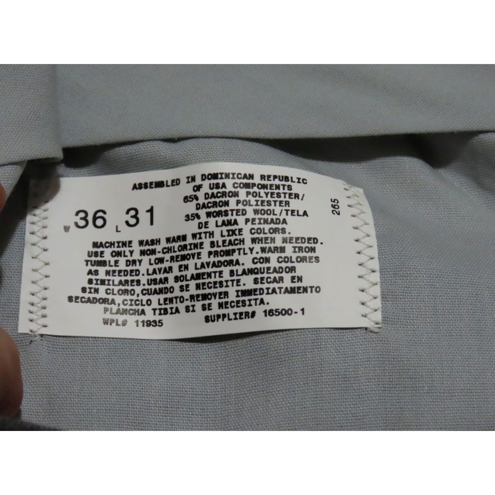 Vintage Towncraft Dress Pants Mens 36 X 31 Gray Flat Front Straight Leg Wool Blend Wet Weather New Wrinkle Free Dress Pants Regular Mens Size US 36 / EU 52 - 7 Thumbnail