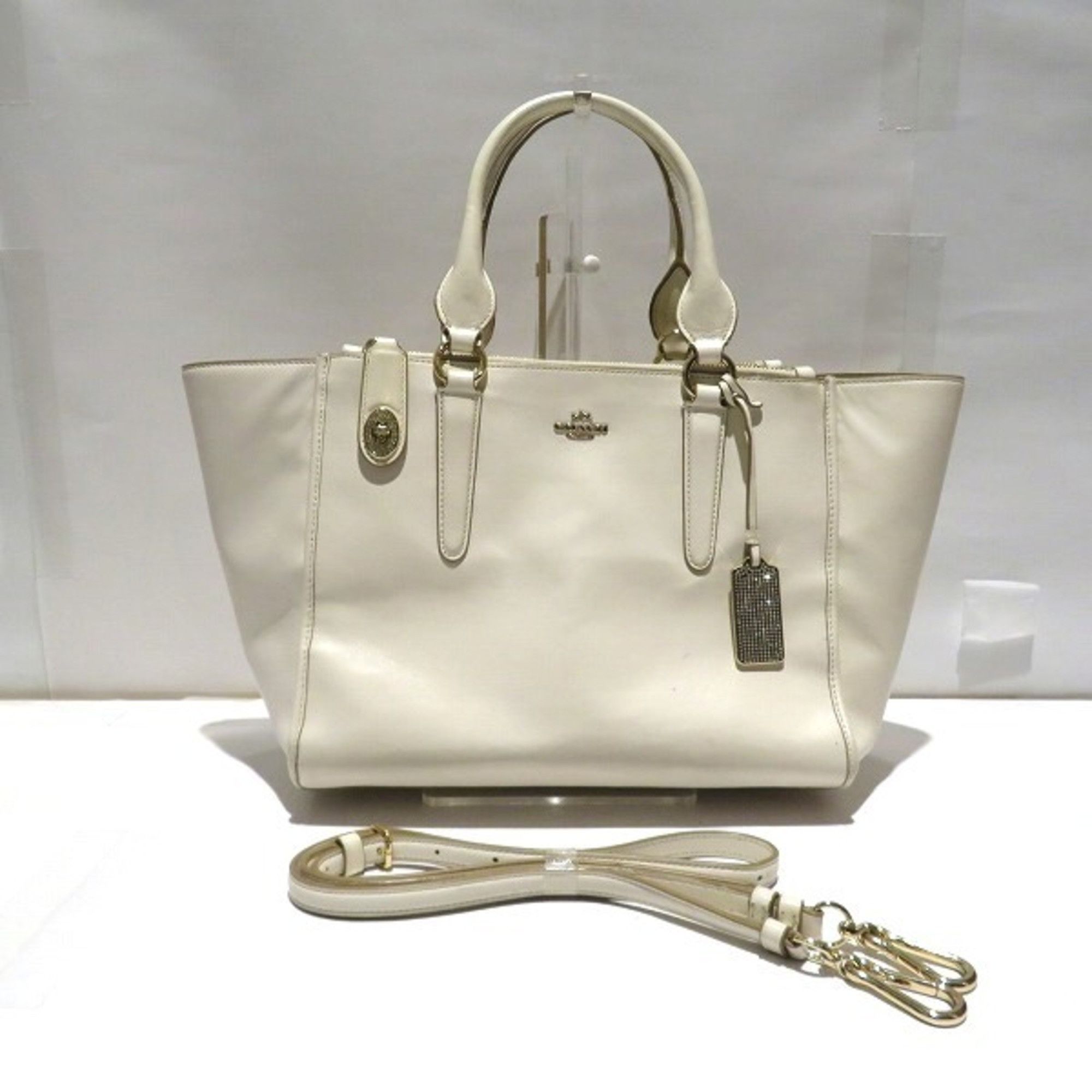 image of Coach Pave Crosby Carryall 36585 Bag Handbag Shoulder Ladies in White, Women's