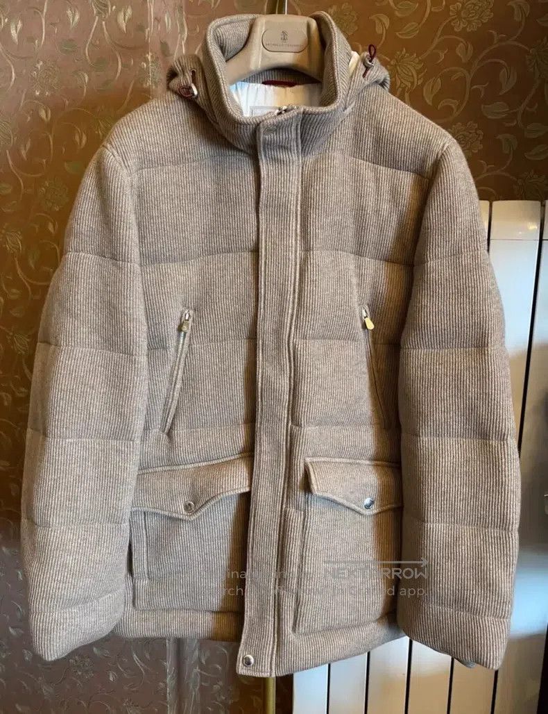 Brunello Cucinelli Brunello Cucinelli Down Jacket, English Rib Knit, 100% Cas Size US M / EU 48-50 / 2 - 1 Thumbnail