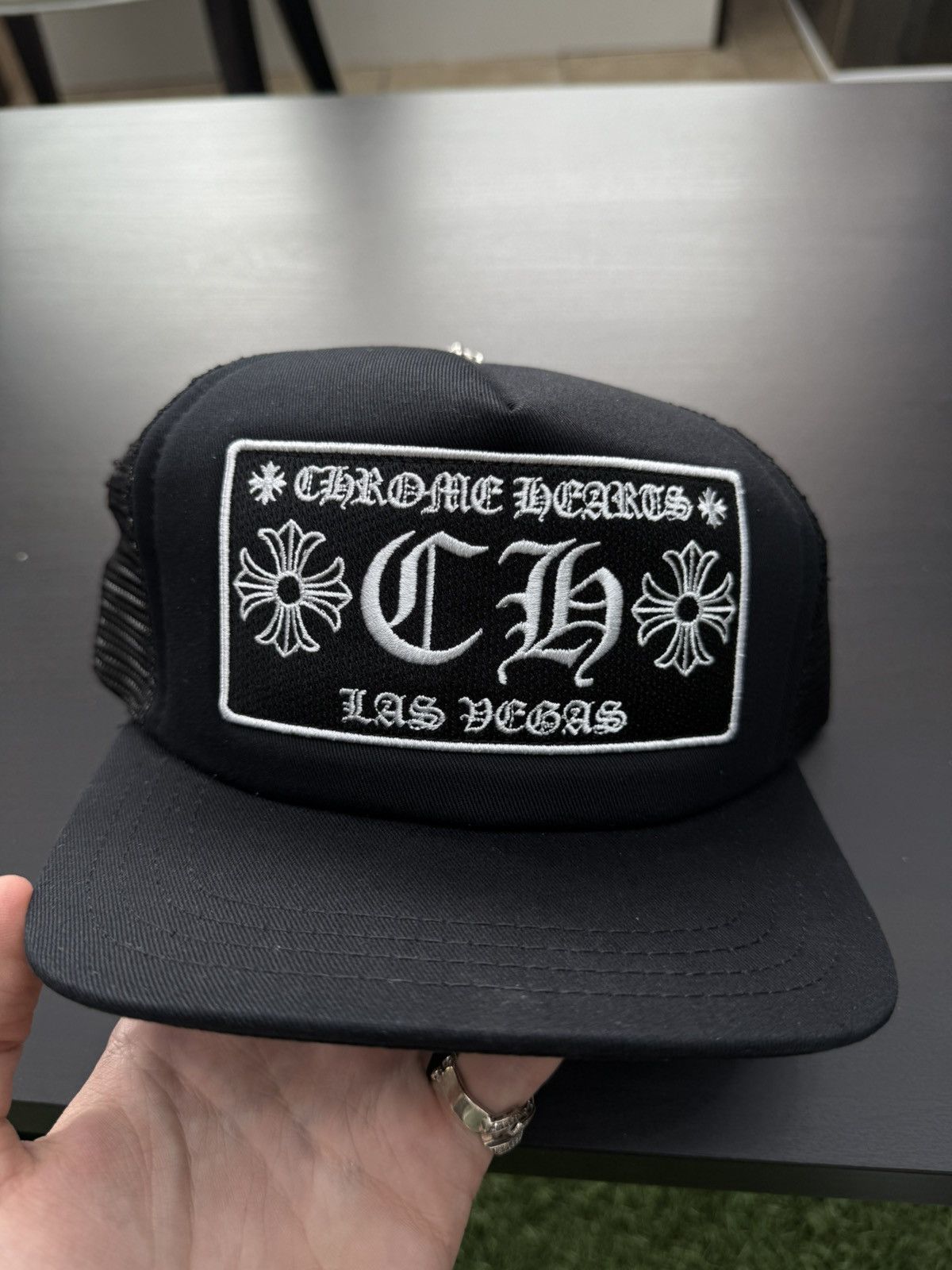 Chrome Hearts Chrome Hearts Black Patch Trucker Las Vegas Black Hat Size ONE SIZE - 19 Thumbnail