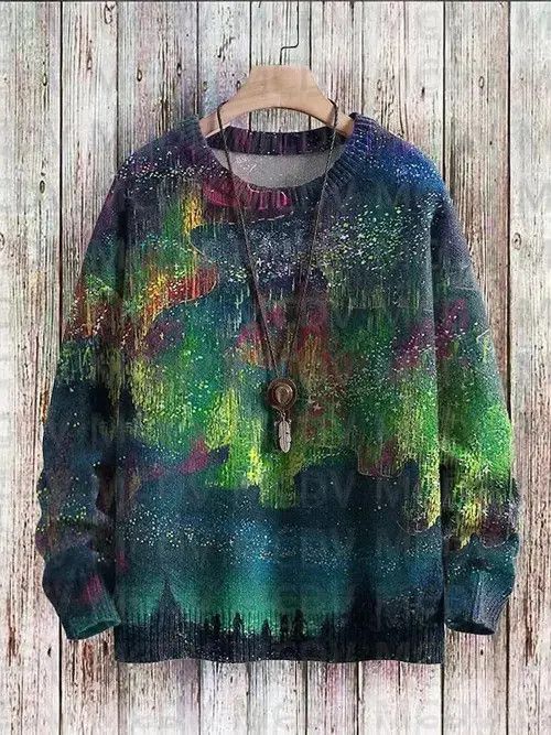 Japanese Brand Art Print Casual Knit Pullover Size US M / EU 48-50 / 2 - 1 Thumbnail