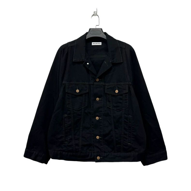 Balenciaga size 38 Black silhouette denim jacket - Main Image
