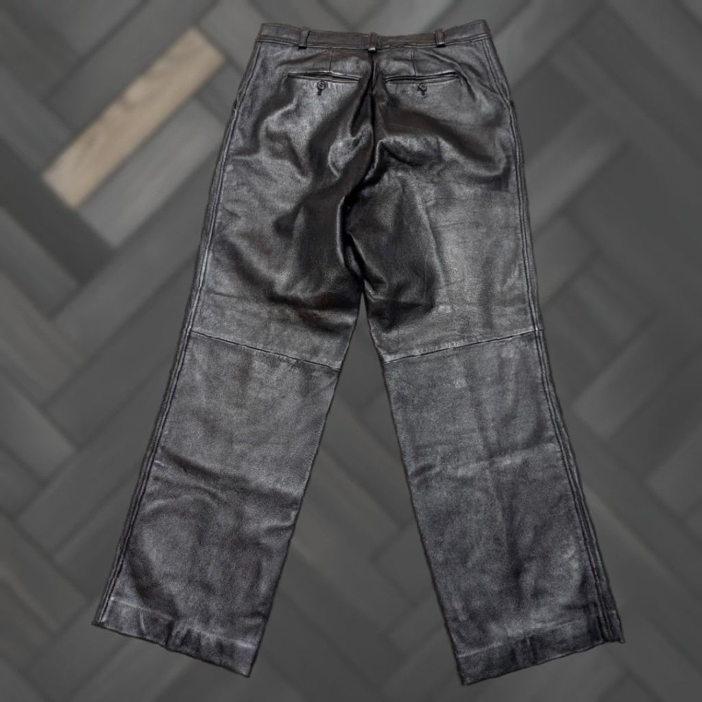 Vintage VINTAGE WILSONS Leather 32x30 Jeans Pants Black Motorcycle Pattern Loose Relaxed Straight Men’s 1990s SKATE Size US 32 / EU 48 - 1 Thumbnail