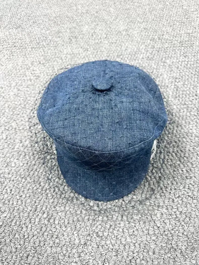 Dior Dior Size 57 Blue denim mesh beret Size ONE SIZE - 1 Thumbnail