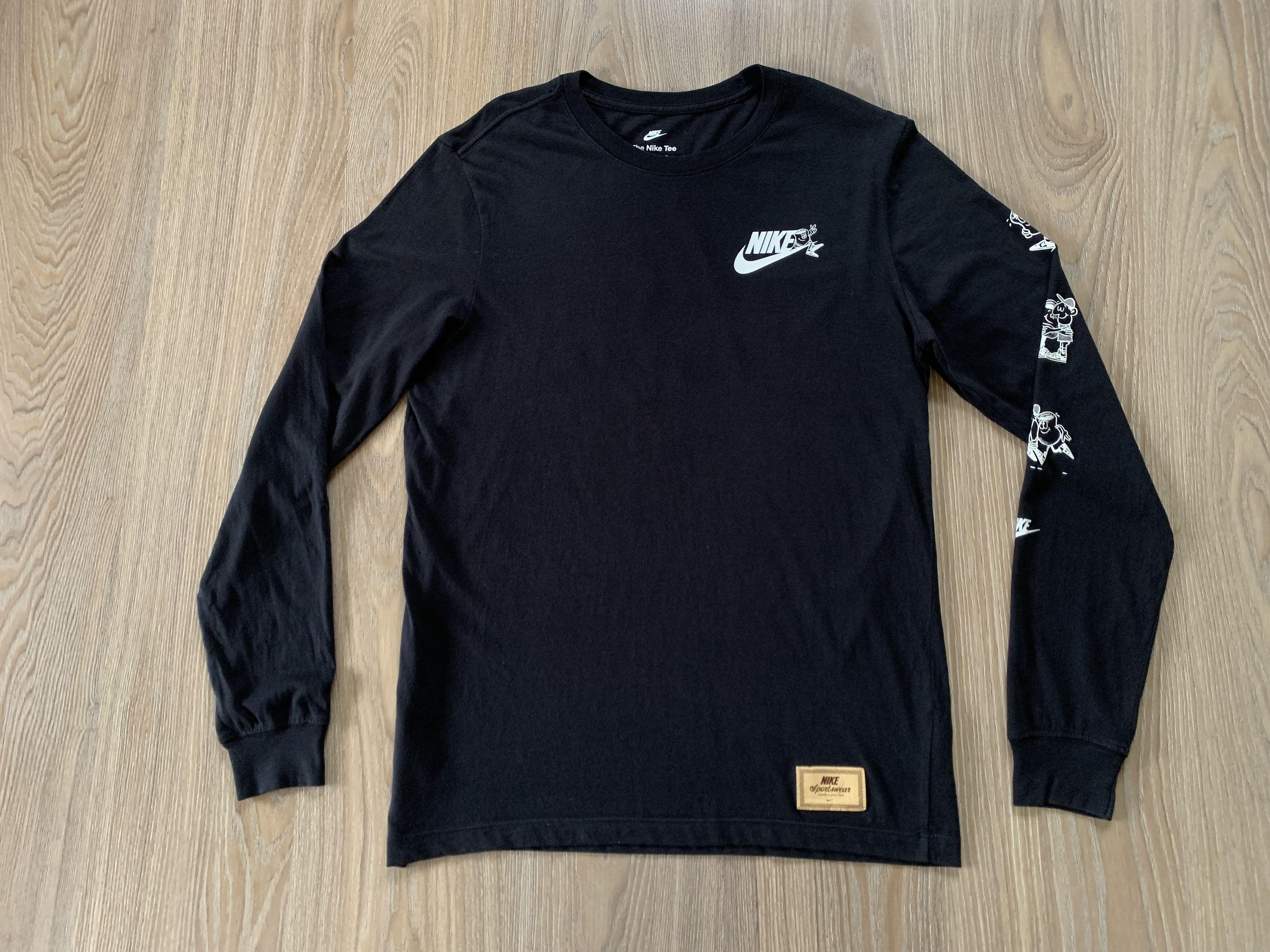 Nike × Vintage The Nike Tee Black Cotton Printed Long Sleeve 2022 Size US M / EU 48-50 / 2 - 2 Thumbnail
