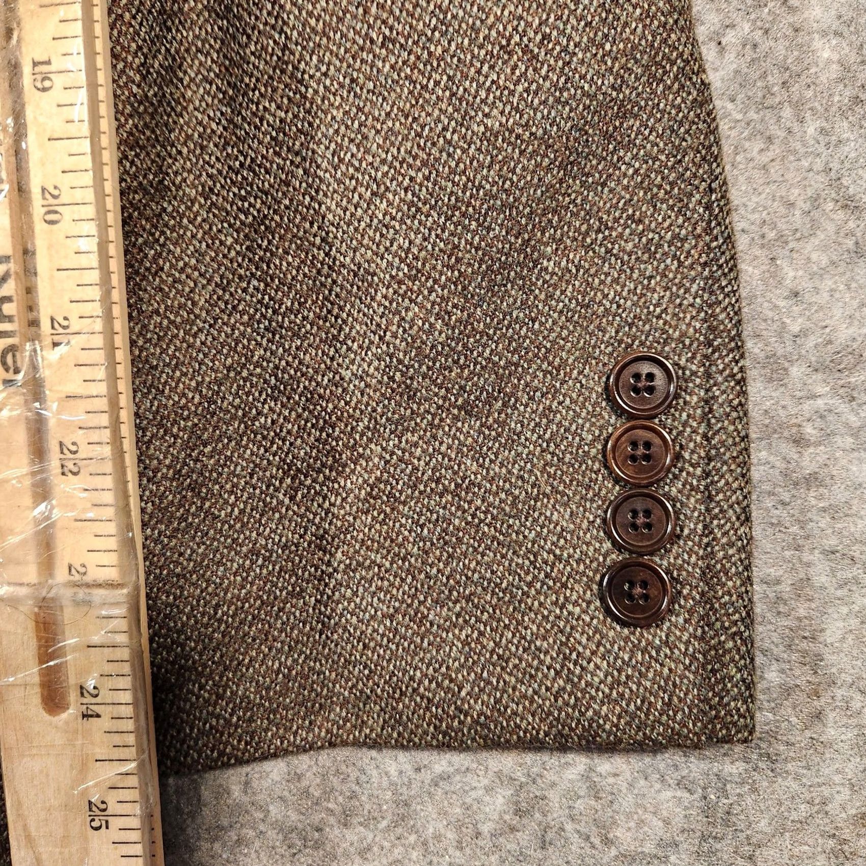 Brooks Brothers Brooks Brothers 346 Blazer Mens 42L Brown Wool Tweed 2 Button Sport Coat Jacket Size 42R - 7 Thumbnail