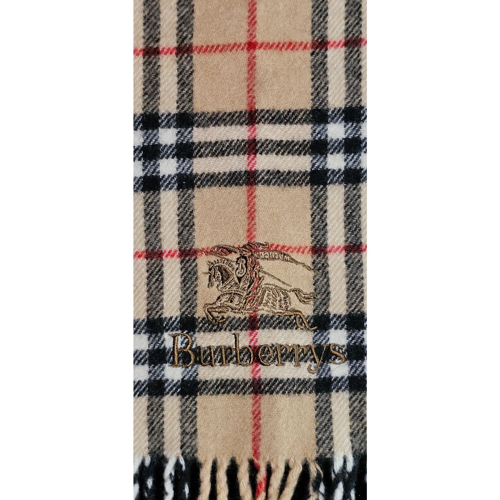 Burberry BURBERRYs of London 100% New Wool BEIGE Shawl Nova Check Size ONE SIZE - 6 Thumbnail