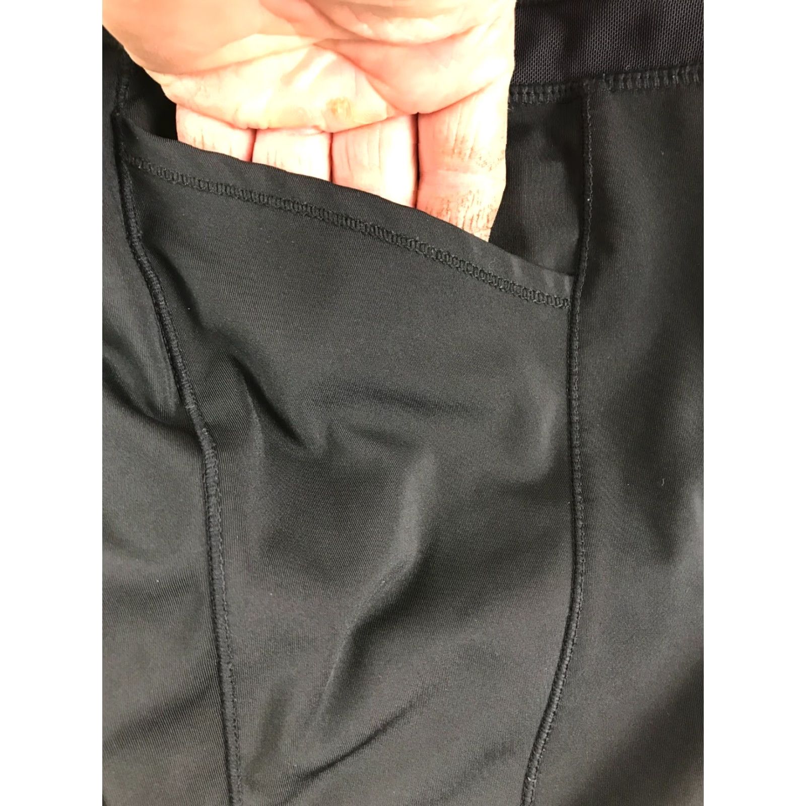 Vintage Tangerine Yoga Pants Women's XL Black White Mid Rise Stretch Pockets Skinny Pants Size 40" / US 18 - 4 Thumbnail