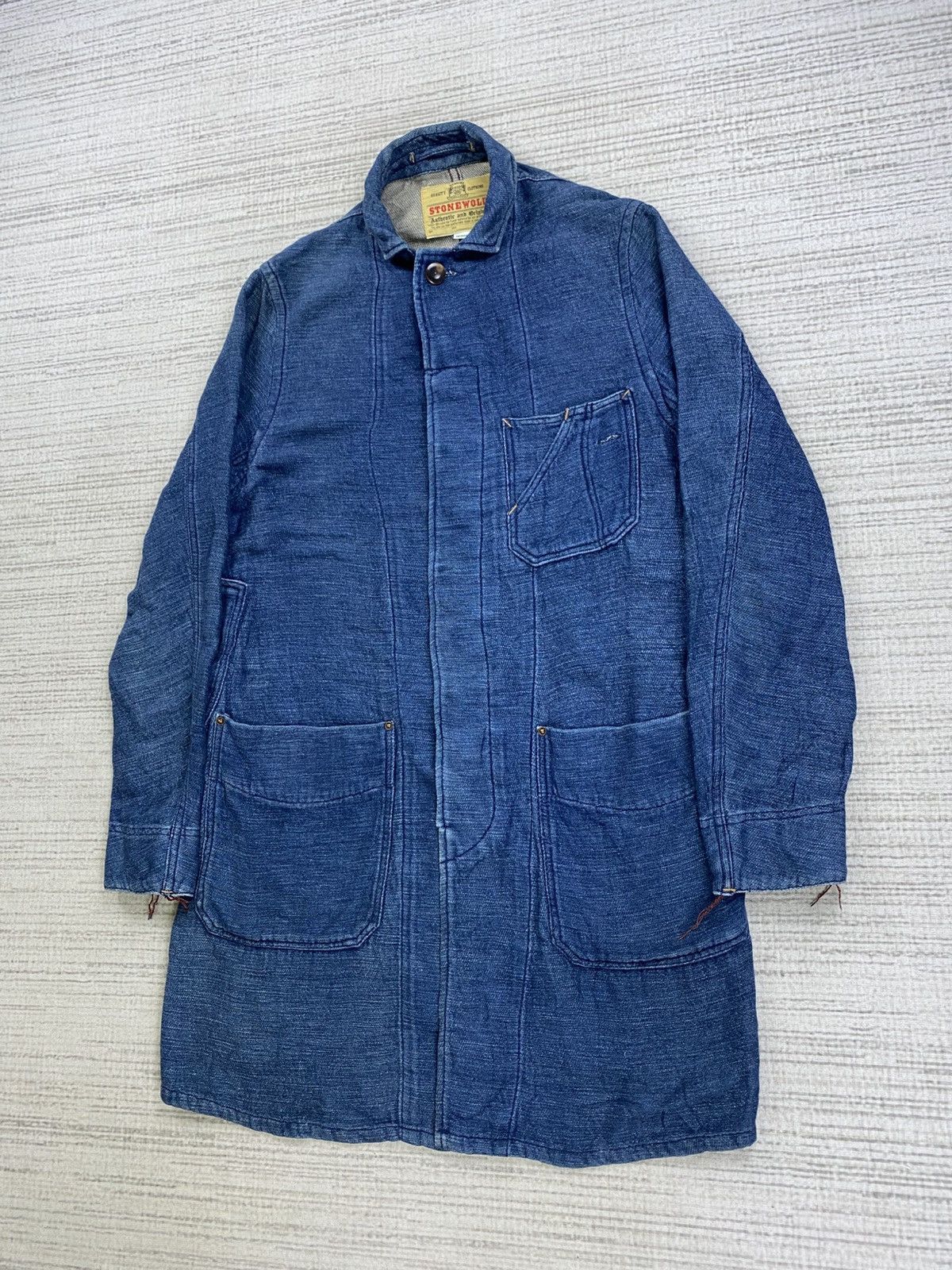 Indigo × Japanese Brand Vintage Stonewold Indigo Long Denim Jacket Size US M / EU 48-50 / 2 - 4 Thumbnail