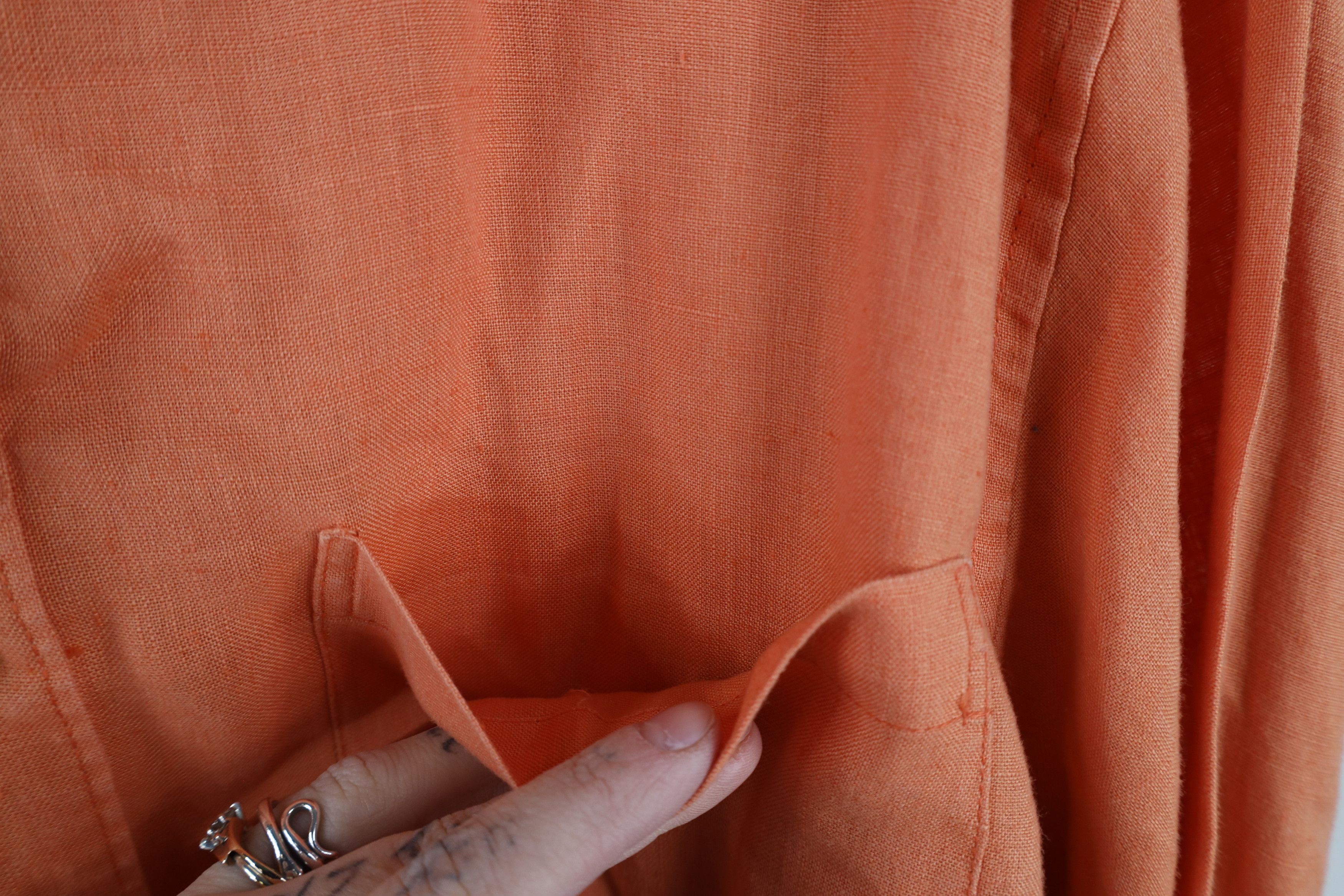 Gap × Vintage Vintage 90s Gap Faded Linen Collared Button Shirt Orange Size US M / EU 48-50 / 2 - 6 Thumbnail