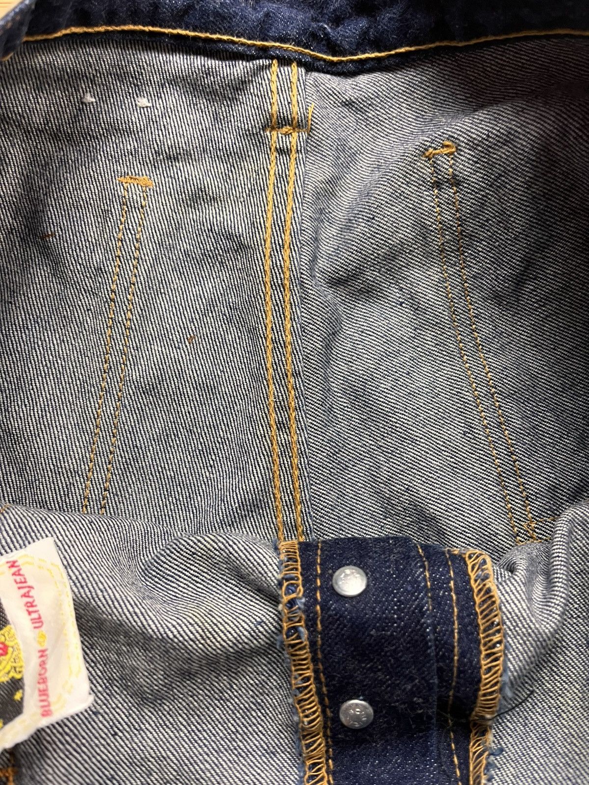 14th Addiction Rare 🗣️Vintage 70s Blue Born flare jeans fabric not rick owen Size US 33 - 9 Thumbnail