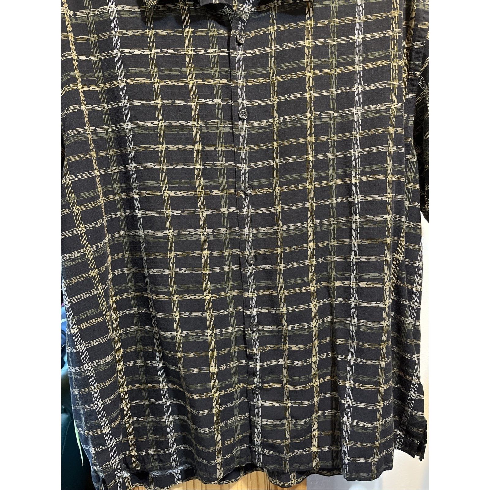 Geoffrey Beene Geoffrey Beene Shirt Mens L Black Geometric Hawaiian Shirt Size US L / EU 52-54 / 3 - 5 Thumbnail