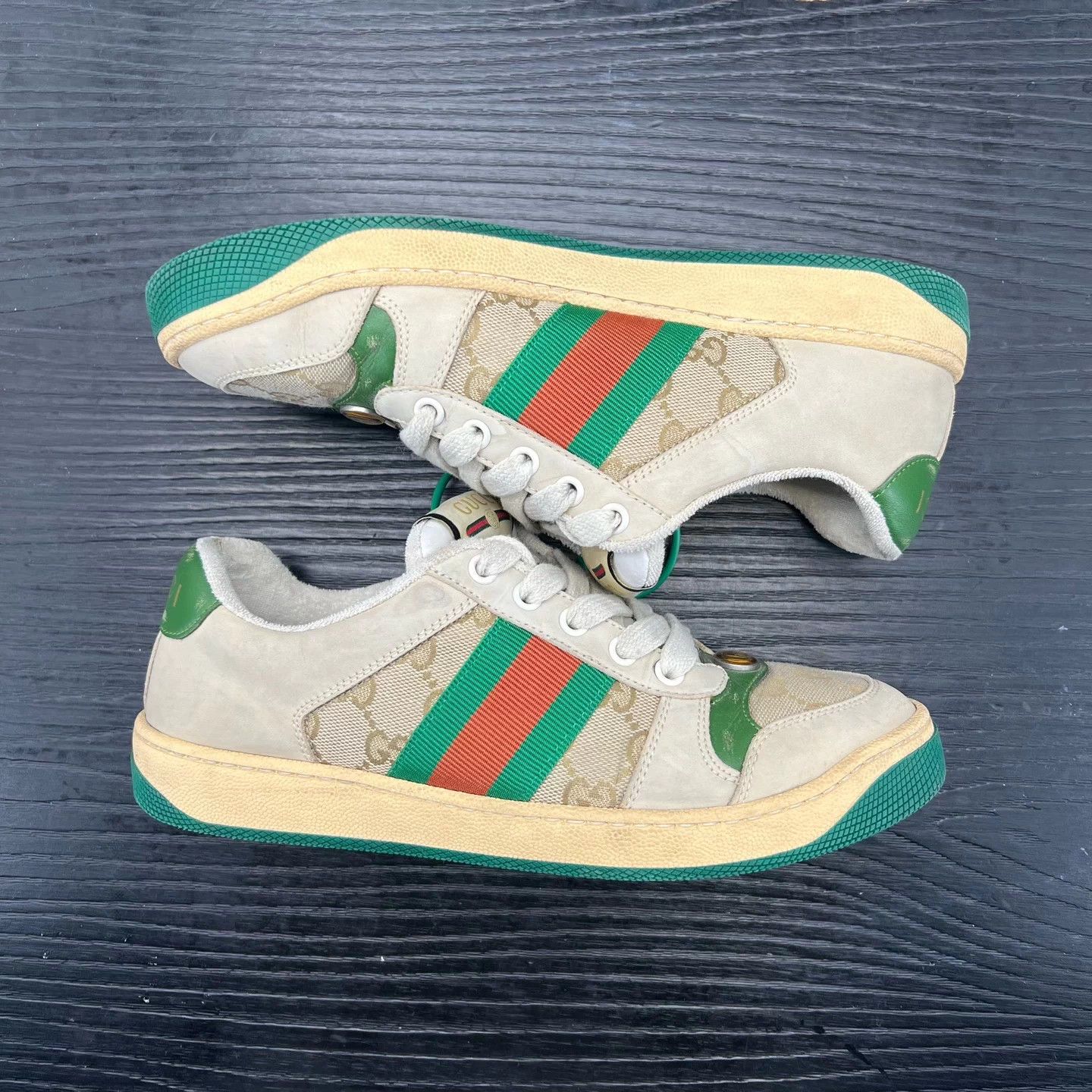 Gucci Gucci Women's Distressed Sneakers Gray Green EU37 Size US 6.5 / IT 36.5 - 7 Thumbnail