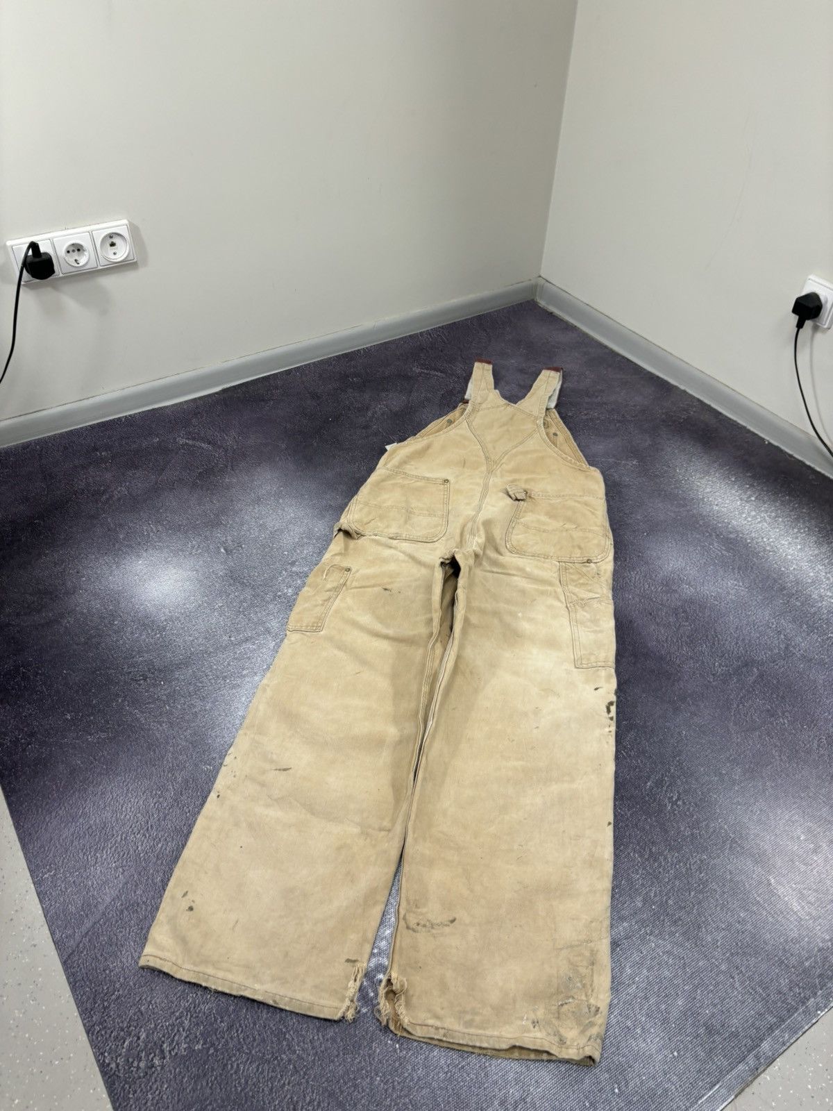 Carhartt Vintage 90s Carhartt Double Knee USA Faded Dungaree Overall Size US 34 / EU 50 - 14 Thumbnail