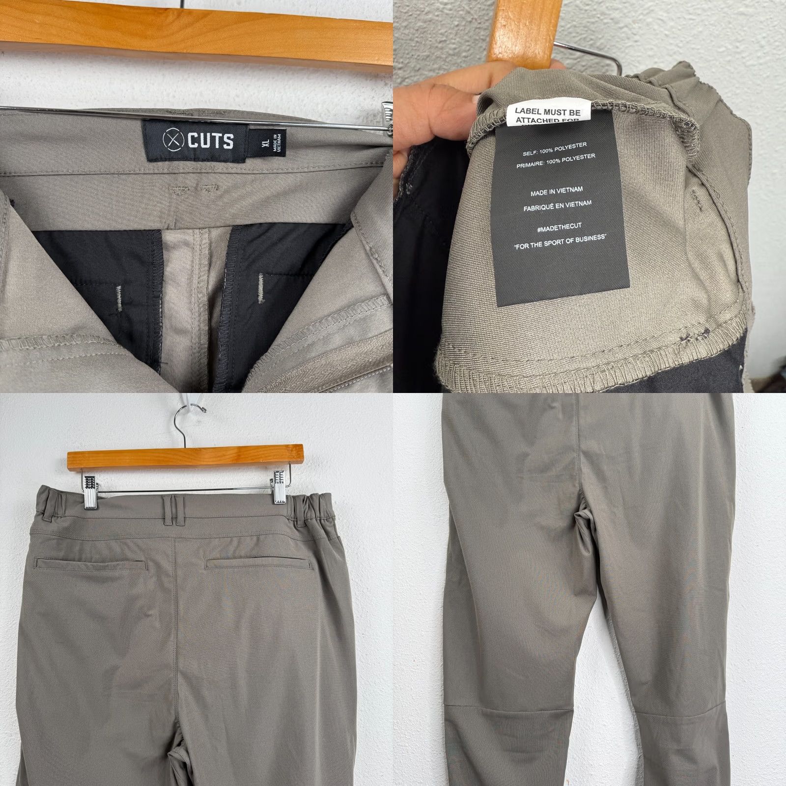 Cuts Cuts Clothing AO Joggers Mens XL Gray Tapered Leg Performance Drawstring? (Note: Original includes Elastic Waist, Flat Front, Zip, Polyester) Size US 34 / EU 50 - 8 Thumbnail