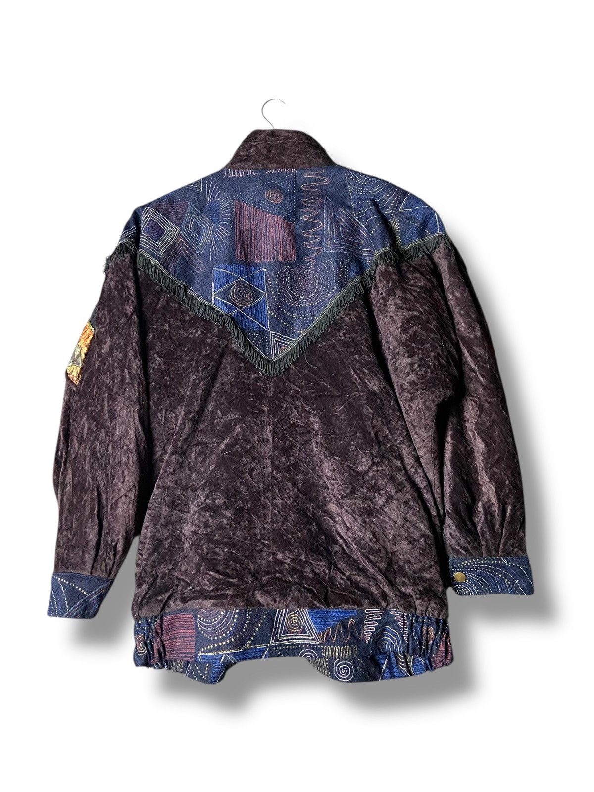 Japanese Brand Bonheur De Votre Velvet Patterned Fabric Jacket (166) Size US M / EU 48-50 / 2 - 4 Thumbnail