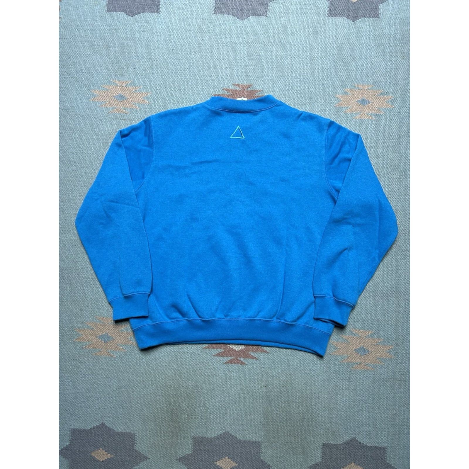 Altea VINTAGE Sweatshirt Geometric Embroidered 80s Crewneck Teal Boxy Medium Men Size US M / EU 48-50 / 2 - 6 Thumbnail