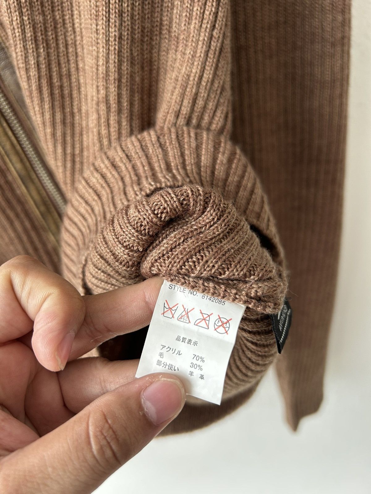 Avirex Avirex Knit Brown Leather Zipper Size US L / EU 52-54 / 3 - 14 Thumbnail