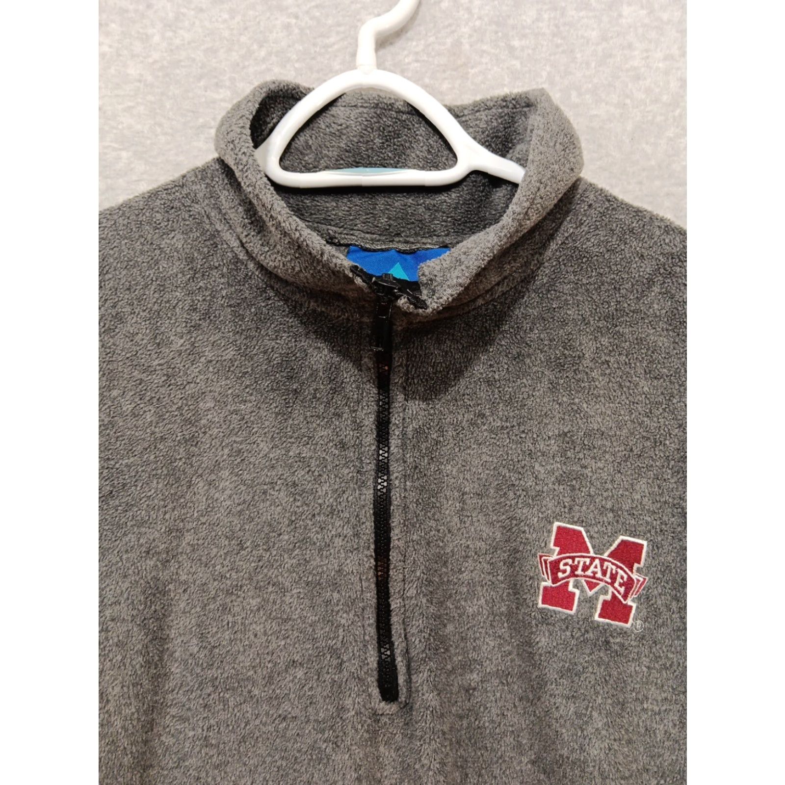 Vintage Mississippi State University Quarter-Zip Pullover Fleece 2XL Gray Zip Mens Pullover Acadia Tag Stand-Up Collar State Theme Size US XXL / EU 58 / 5 - 4 Thumbnail