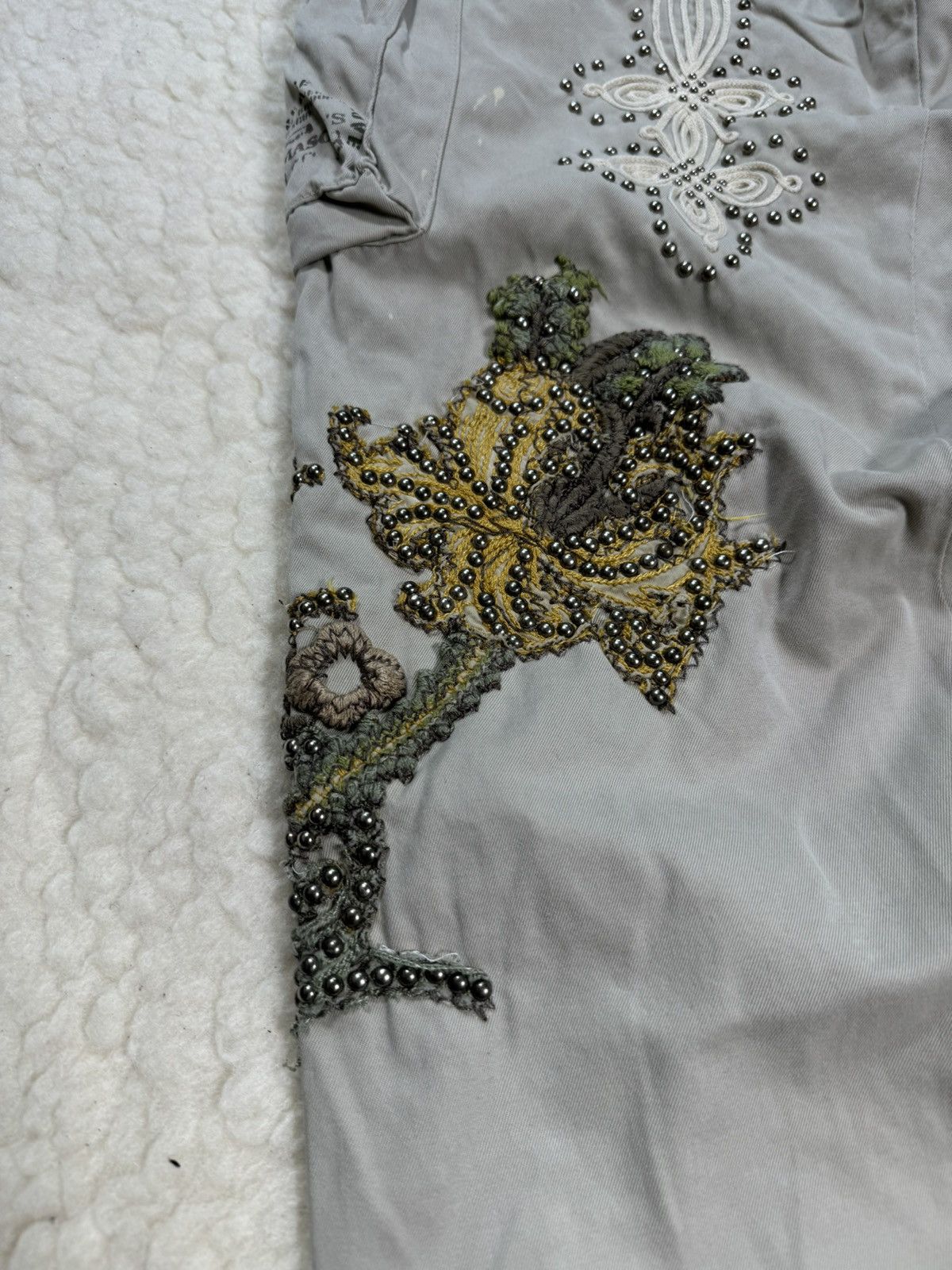Mason's Masons embroidery metal rivets vintage cargo pockets pants Size US 32 / EU 48 - 3 Thumbnail
