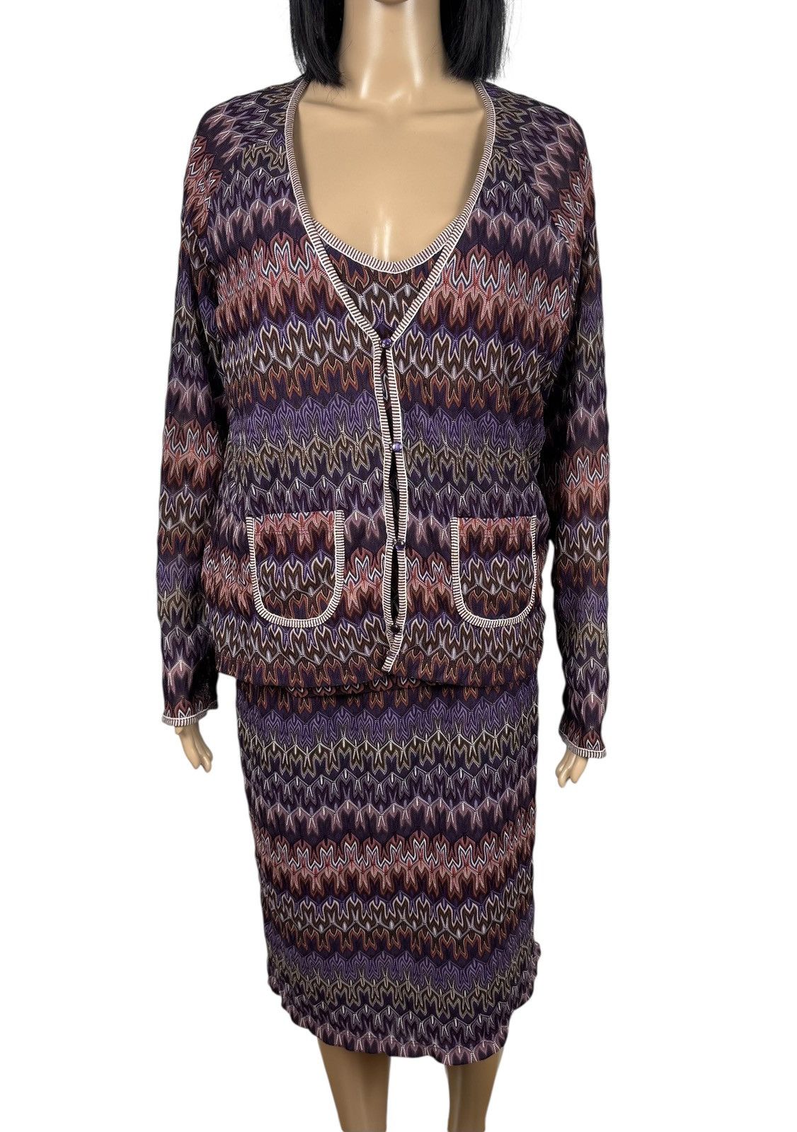 Missoni Missoni Knit Skirt Suit 3 Peace Cardigan Tank Top size L Size L / US 10 / IT 46 - 2 Thumbnail