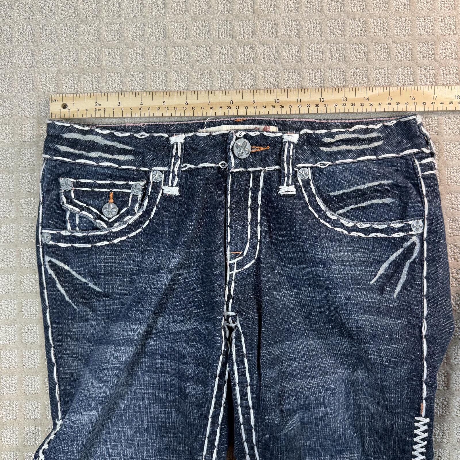 Other Laguna Beach Y2K Flare Jeans Made USA Contrast Stitch 32x36 Size 32" / US 10 / IT 46 - 3 Thumbnail