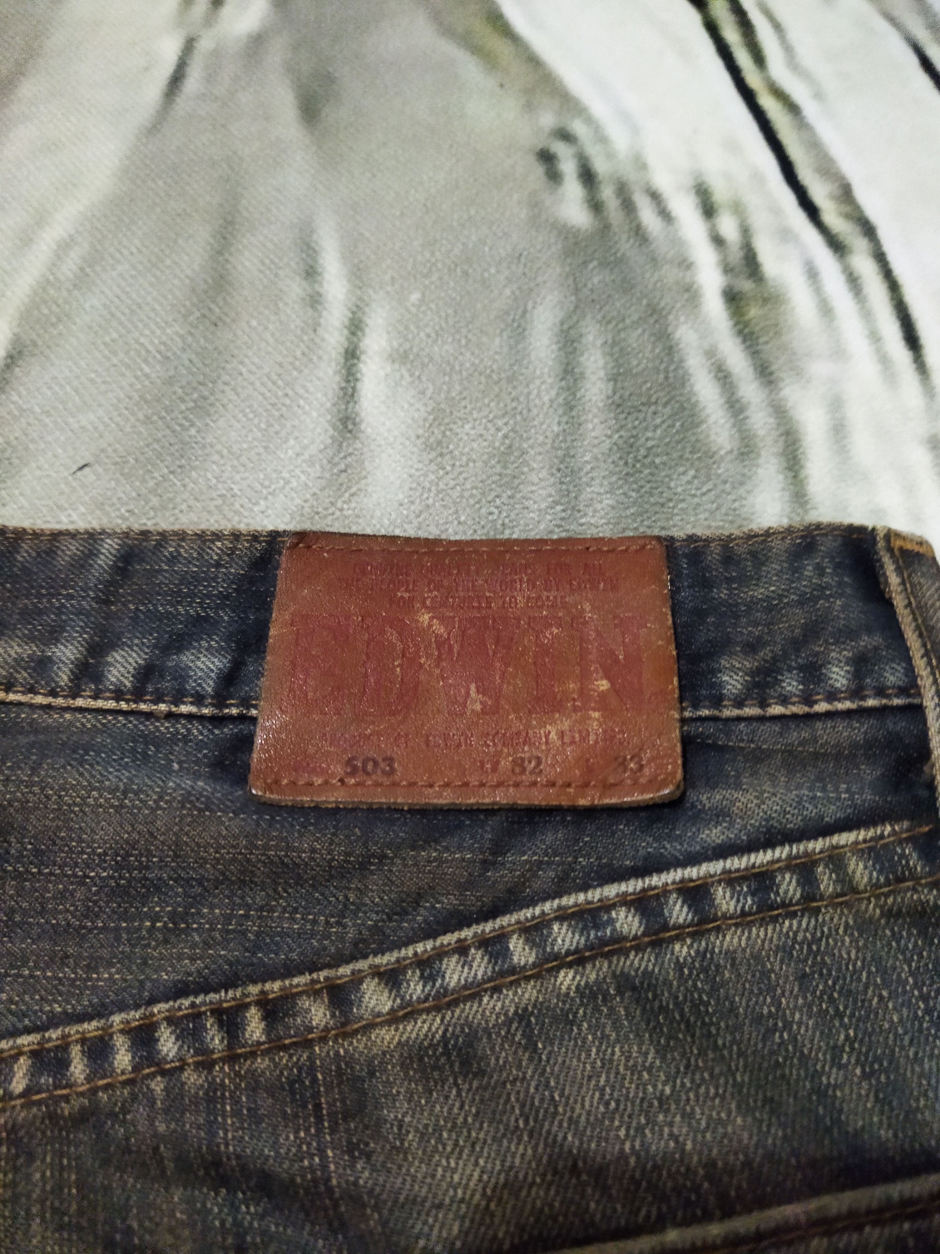 Edwin VINTAGE EDWIN 503 DISTRESSED FADED BLACK JEANS PANTS Size US 32 / EU 48 - 10 Thumbnail