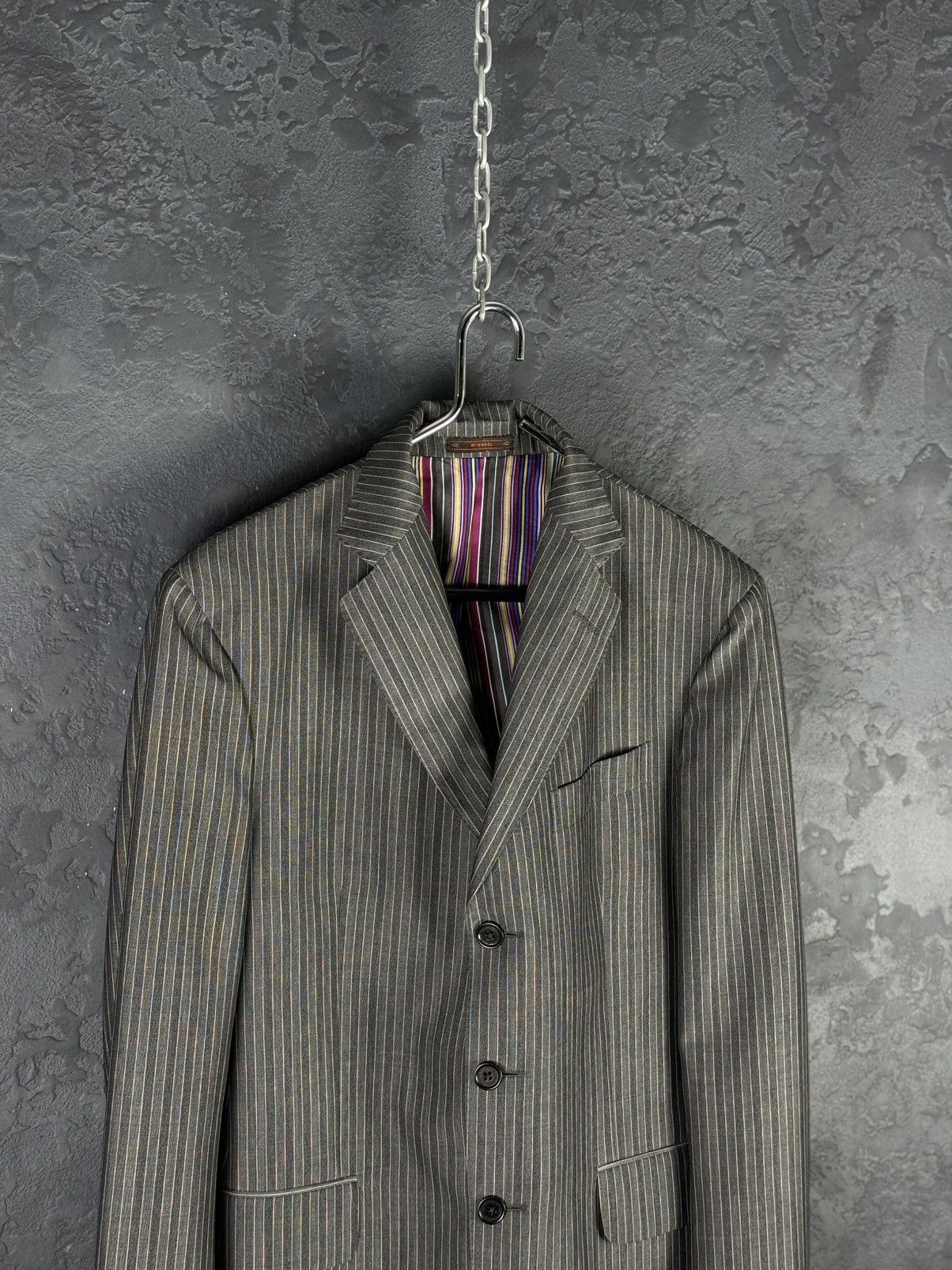 Etro Etro Milano Suit Stripes Wool Lana Size 48 Size 48R - 4 Thumbnail