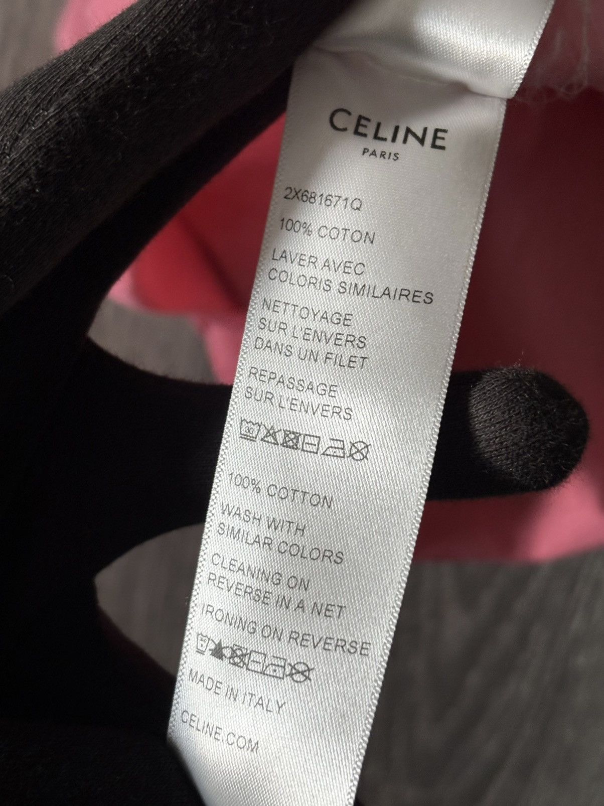 Celine Celine pink logo tshirt Size US M / EU 48-50 / 2 - 5 Thumbnail