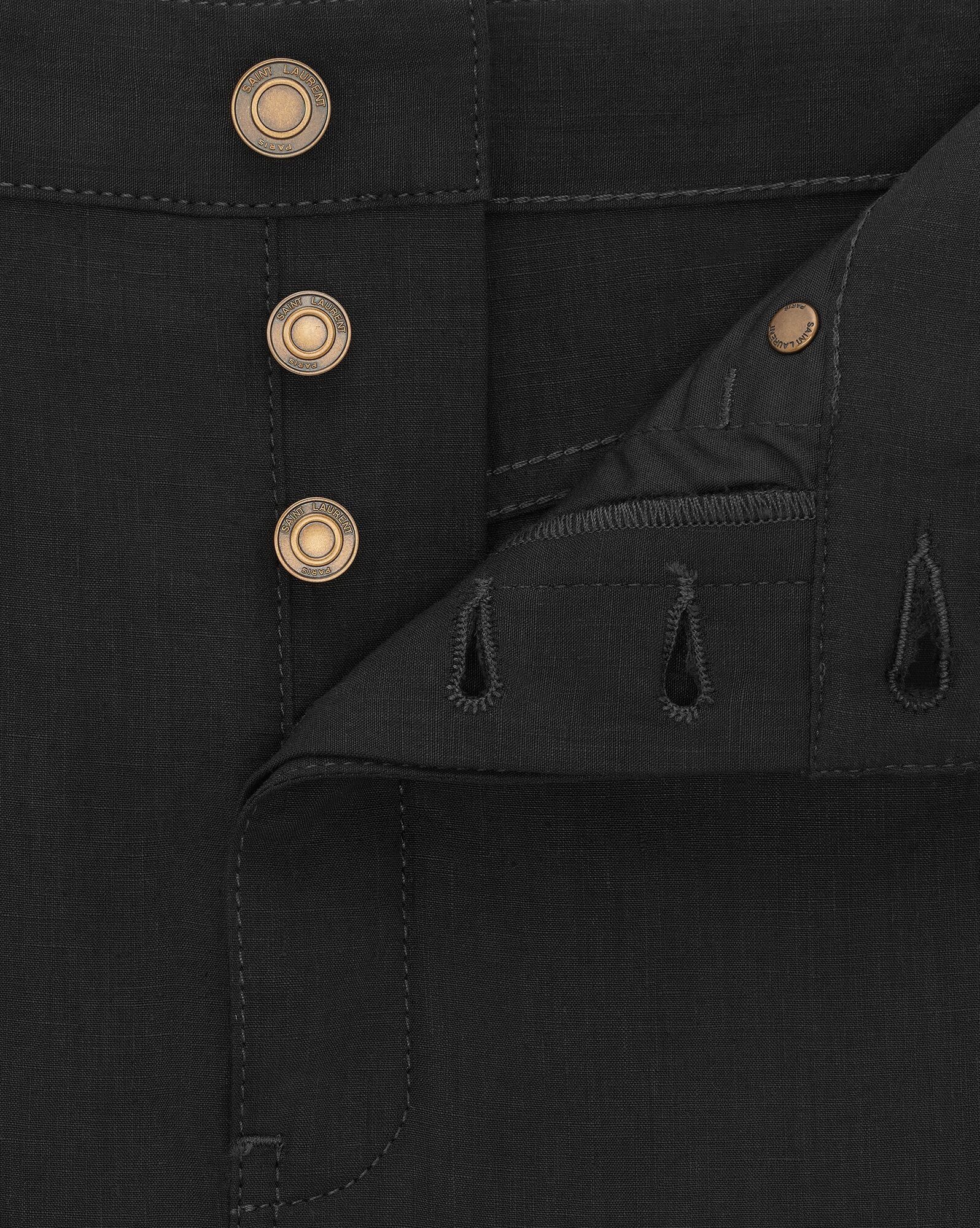 Saint Laurent Paris o1s1wg111124 Wide Leg Denim Pants in Chambray in Black Size US 36 / EU 52 - 3 Thumbnail