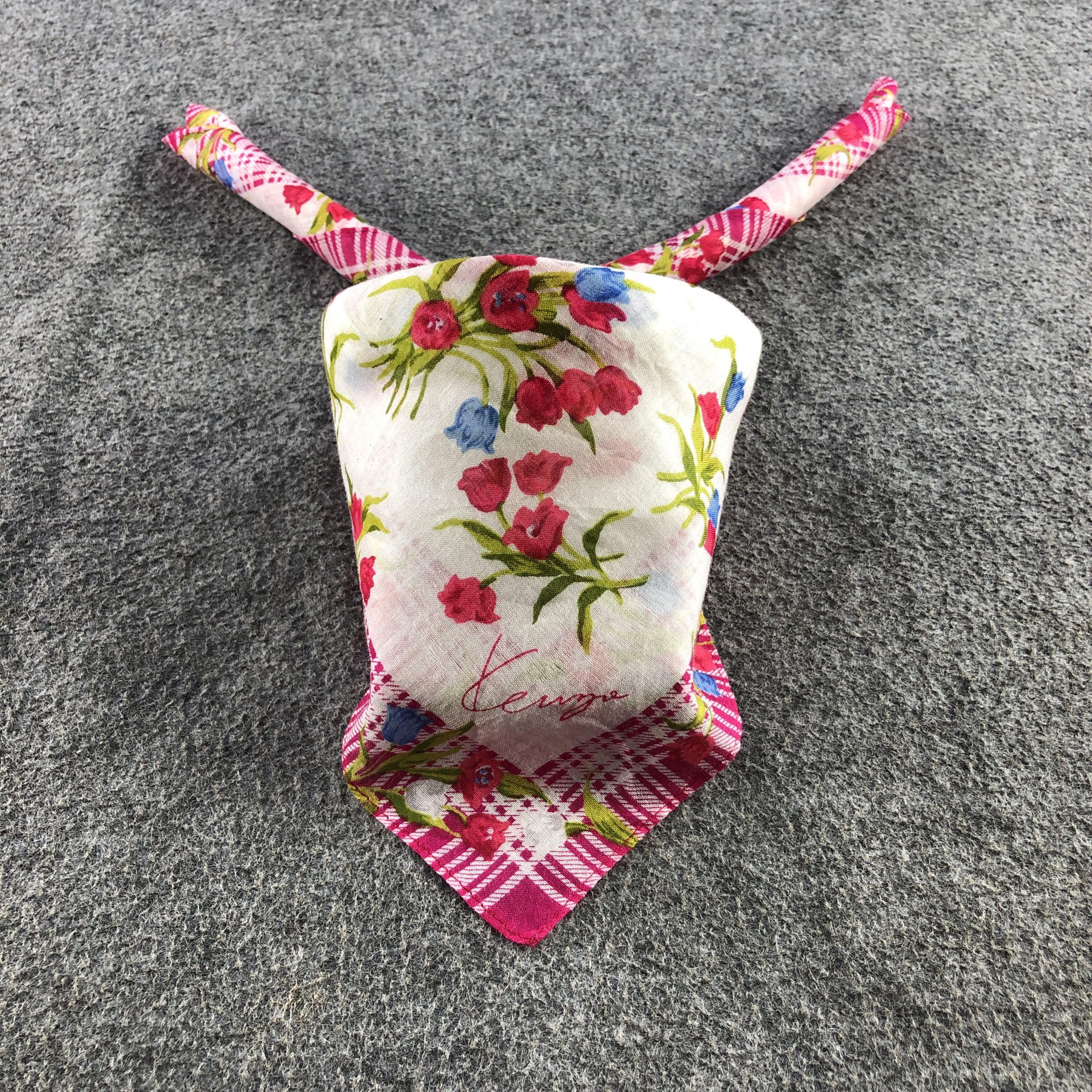 Kenzo × Vintage Kenzo Floral Handkerchief Neckerchief Bandana H2474 Size ONE SIZE - 2 Thumbnail